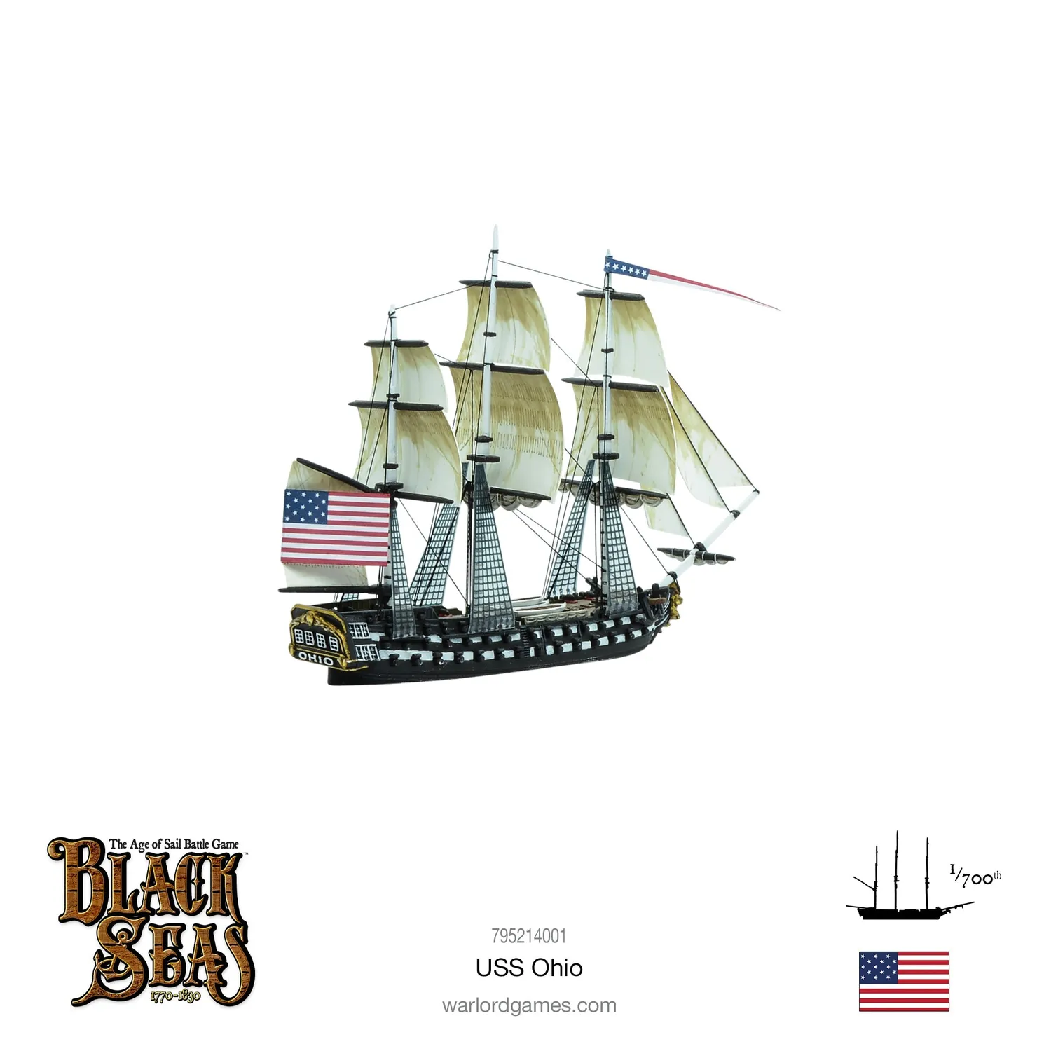 Warlord Black Seas USS Ohio maquette bateau 3rd rate US Navy