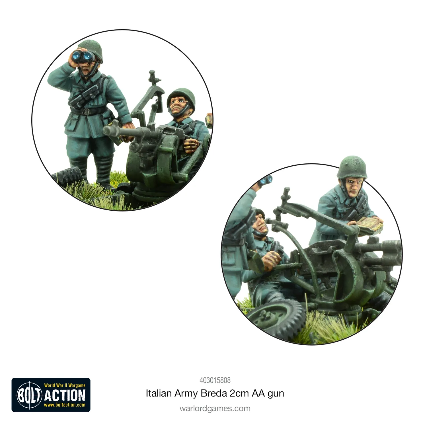 Bolt Action Italian Army Breda 2cm AA gun canon antiaérien métal