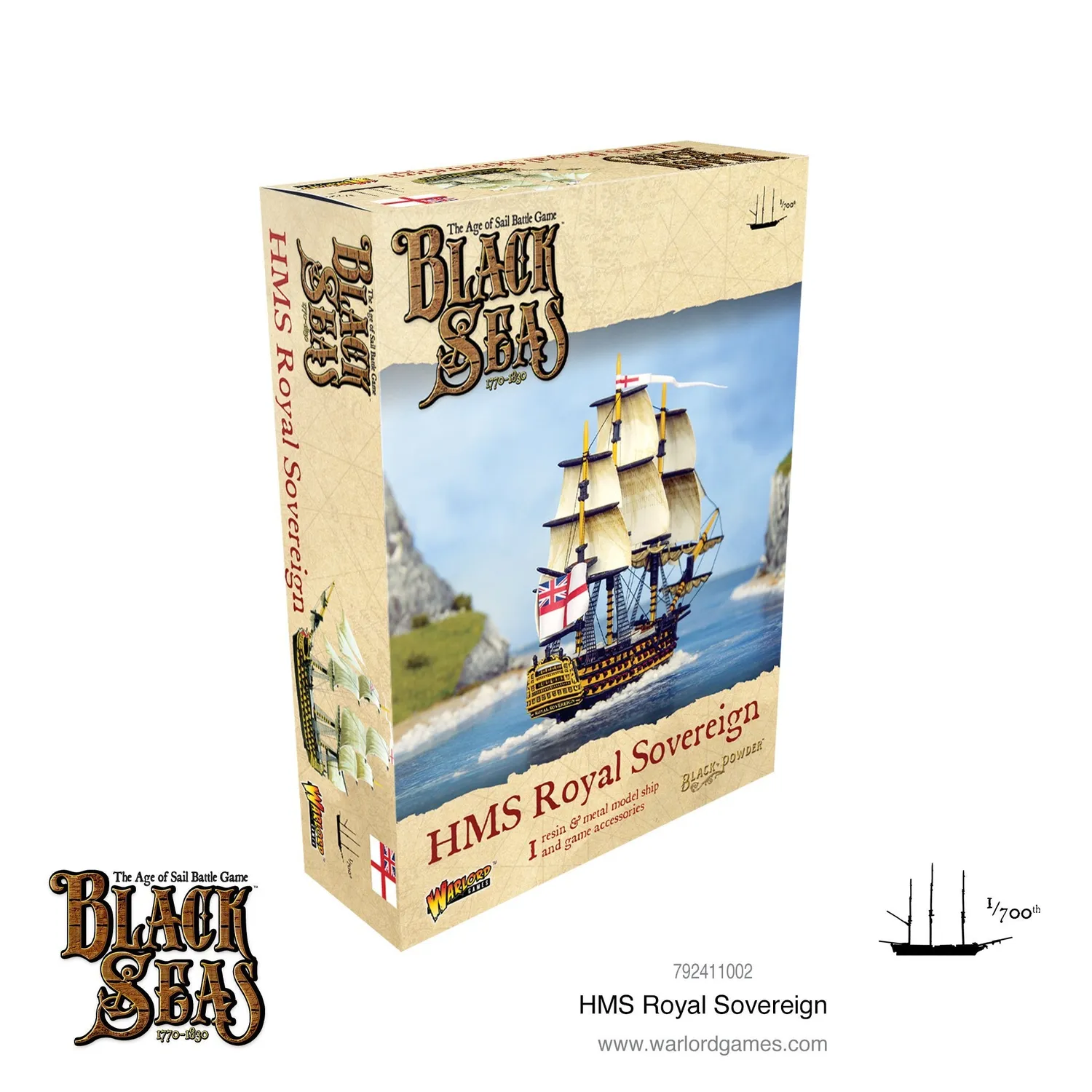 Warlord Games Black Seas HMS Royal Sovereign navire 100 canons résine
