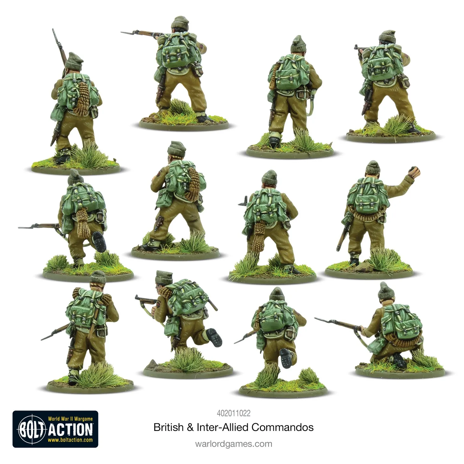 Bolt Action British & Inter-Allied Commandos figurines plastique 30 pièces