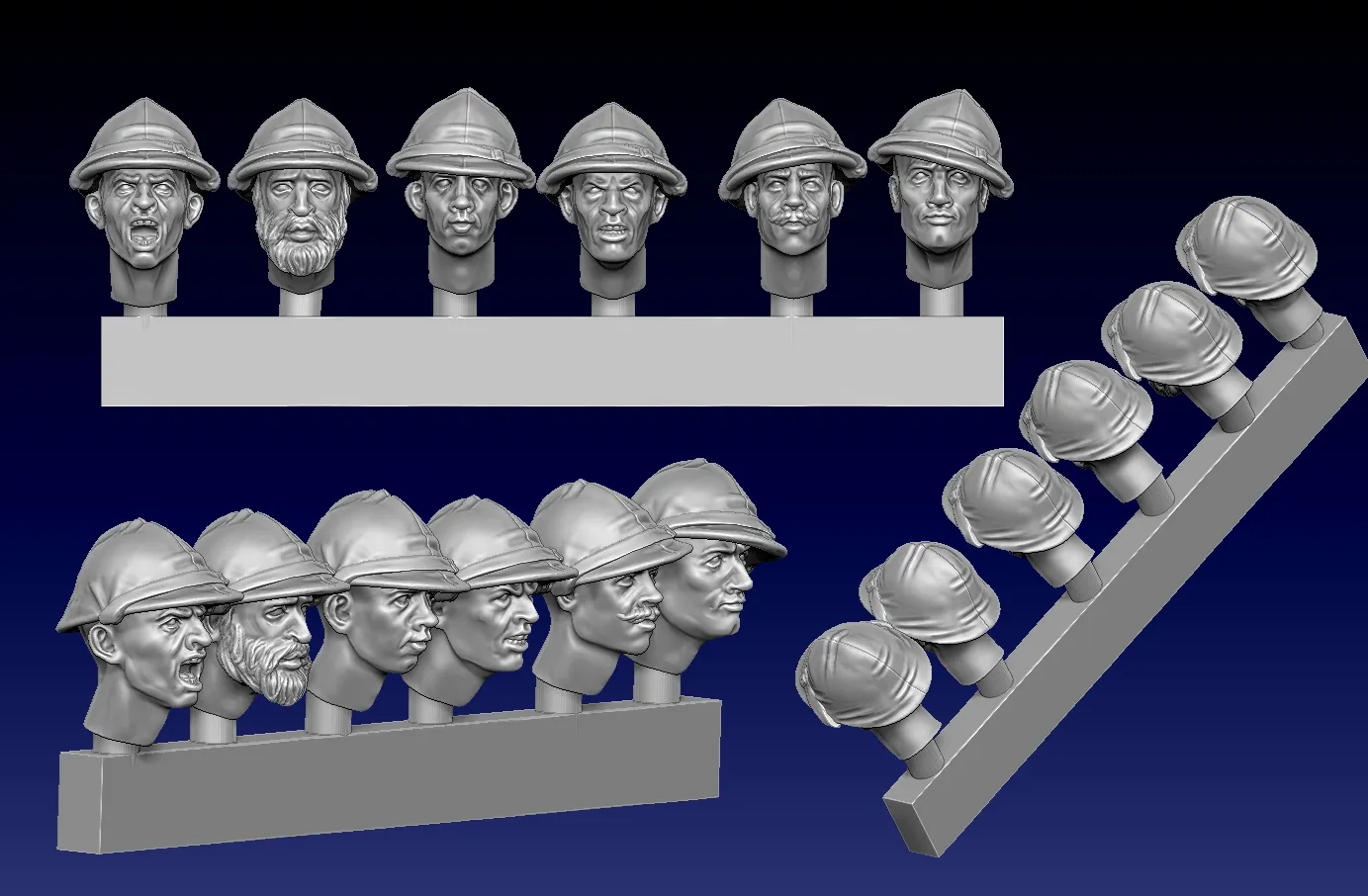 Des Tranchées aux Barricades Chasseurs d'Afrique cavaliers STL x4