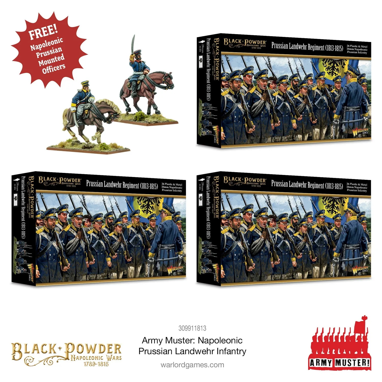 Bolt Action Army Muster Napoleonic Prussian Landwehr figurines