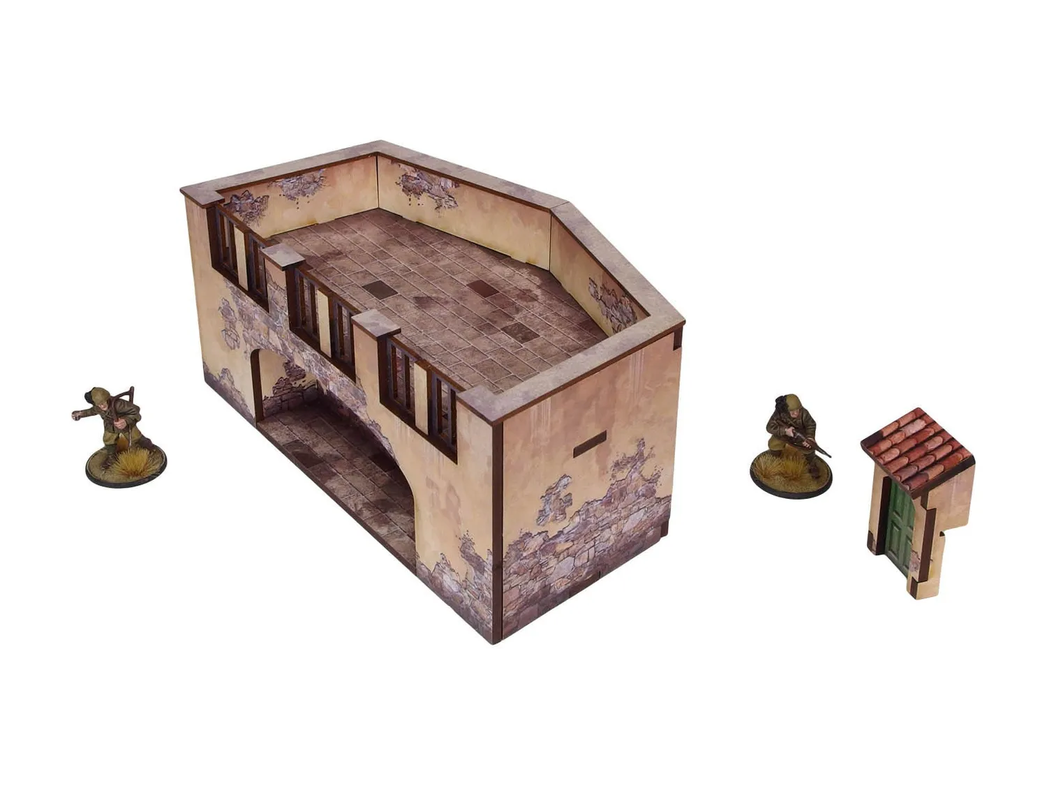 Bolt Action WW2 Italy Terrace (1) décor prépeint 28 mm MDF