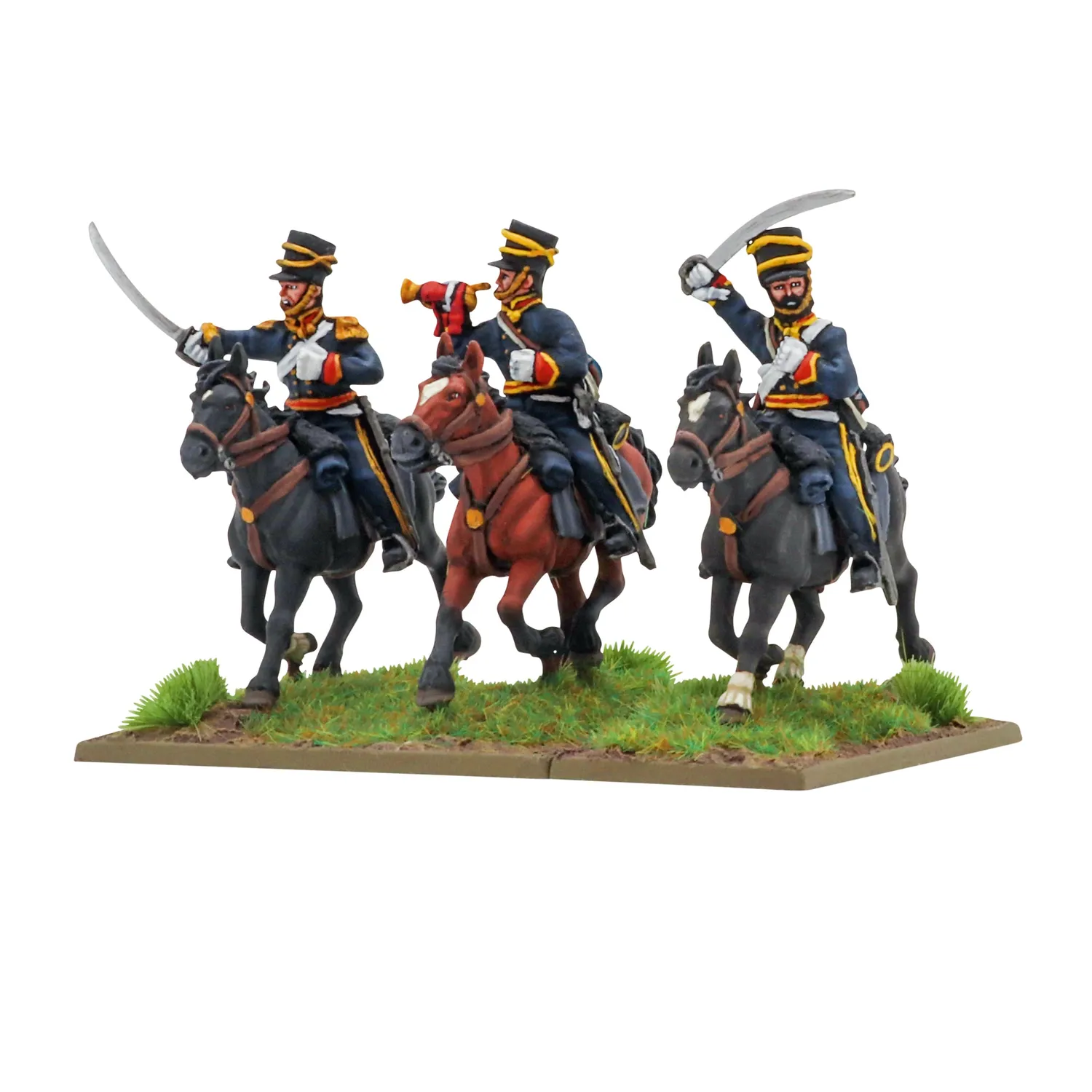 Bolt Action Crimean War Light Dragoons command figurines x3 métal