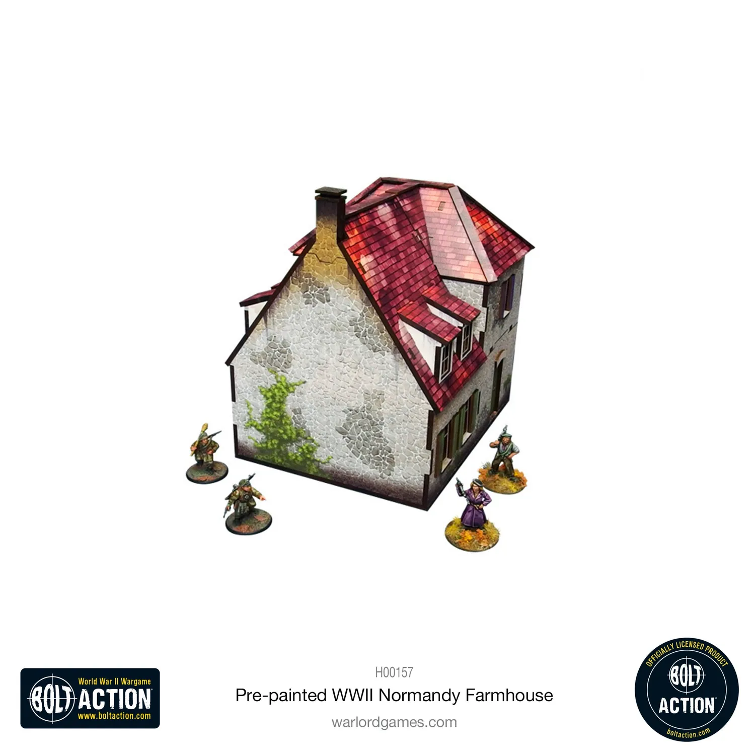 Bolt Action Pre-painted WWII Normandy Farmhouse décor prépeint 28 mm
