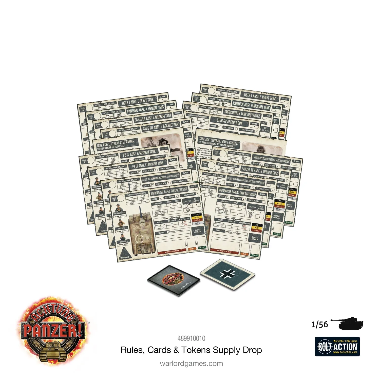 Warlord Games Achtung Panzer! Supply Drop jeu de règles cartes pions