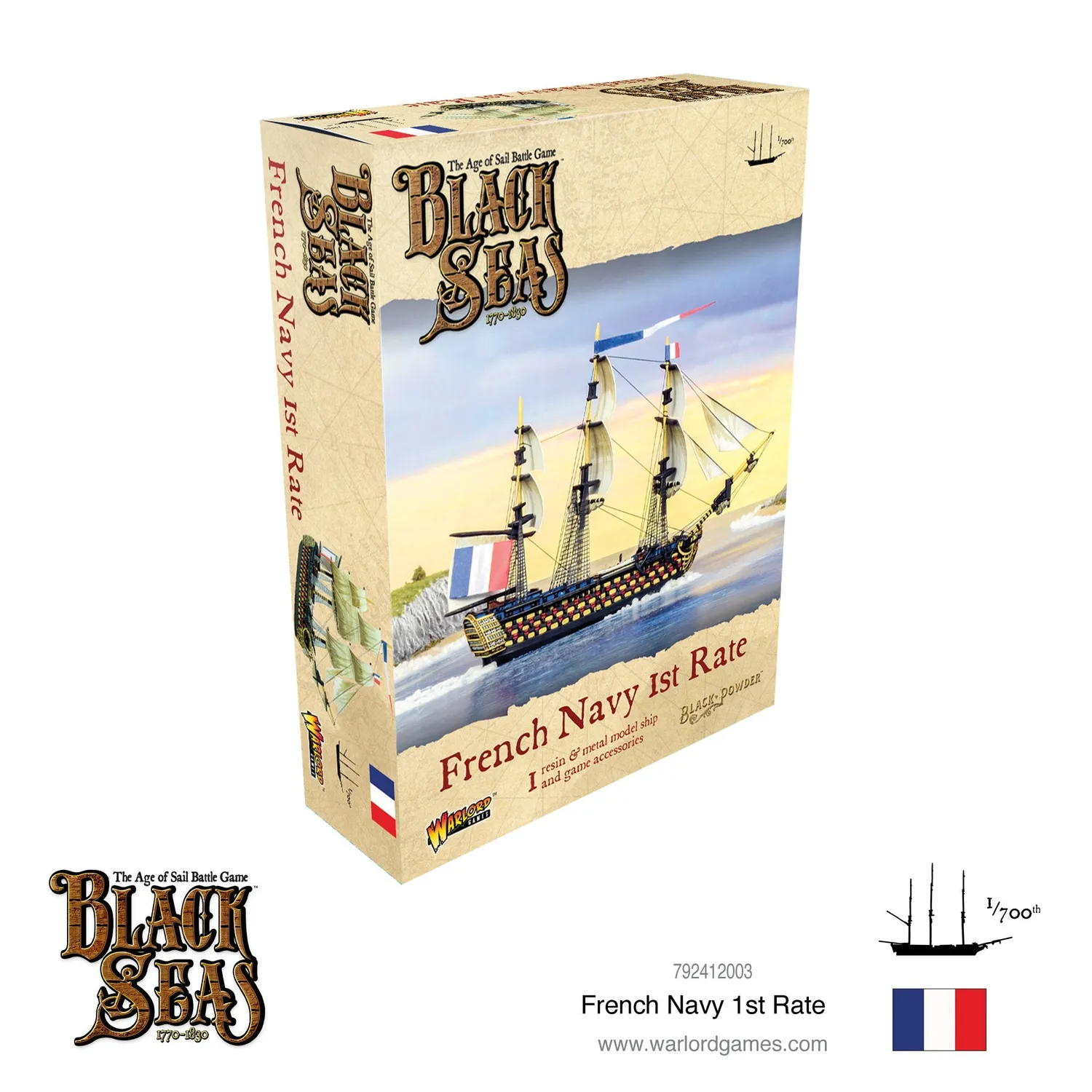 Black Seas French Navy 1st Rate vaisseau résine