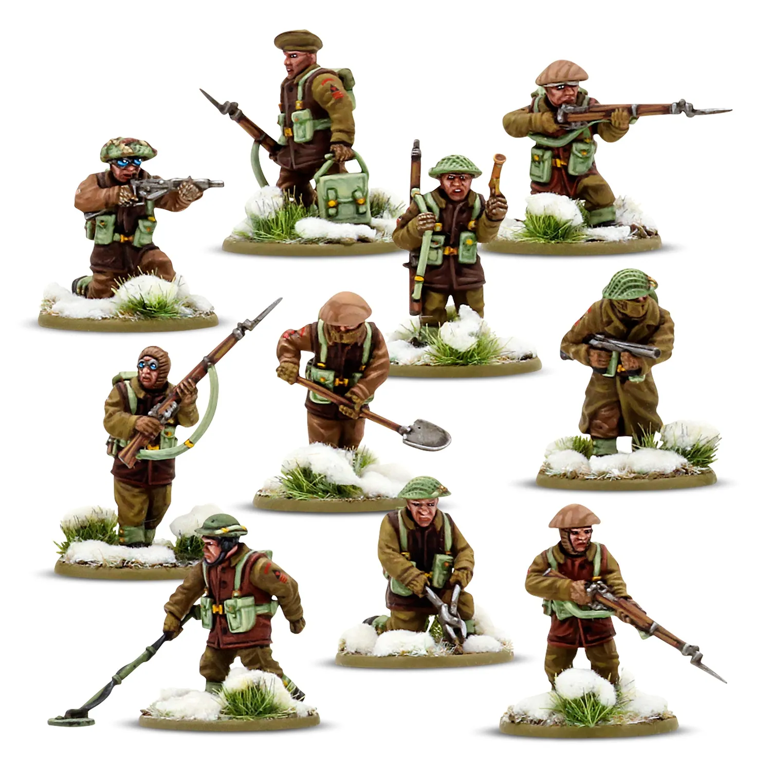 Bolt Action British Canadian Infantry Winter platoon 30 plastique