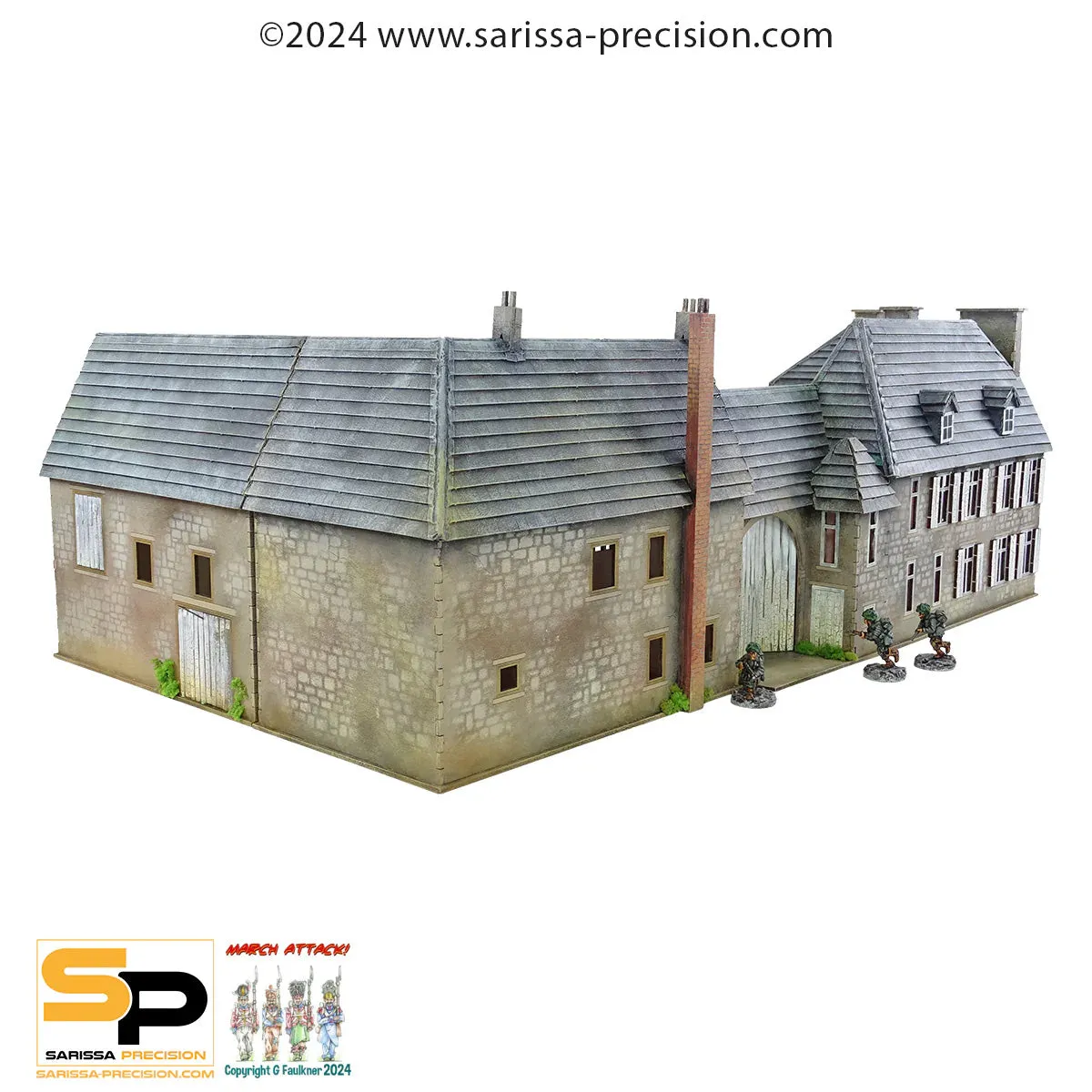 Bolt Action Normandy Manor décor 28mm MDF toit amovible