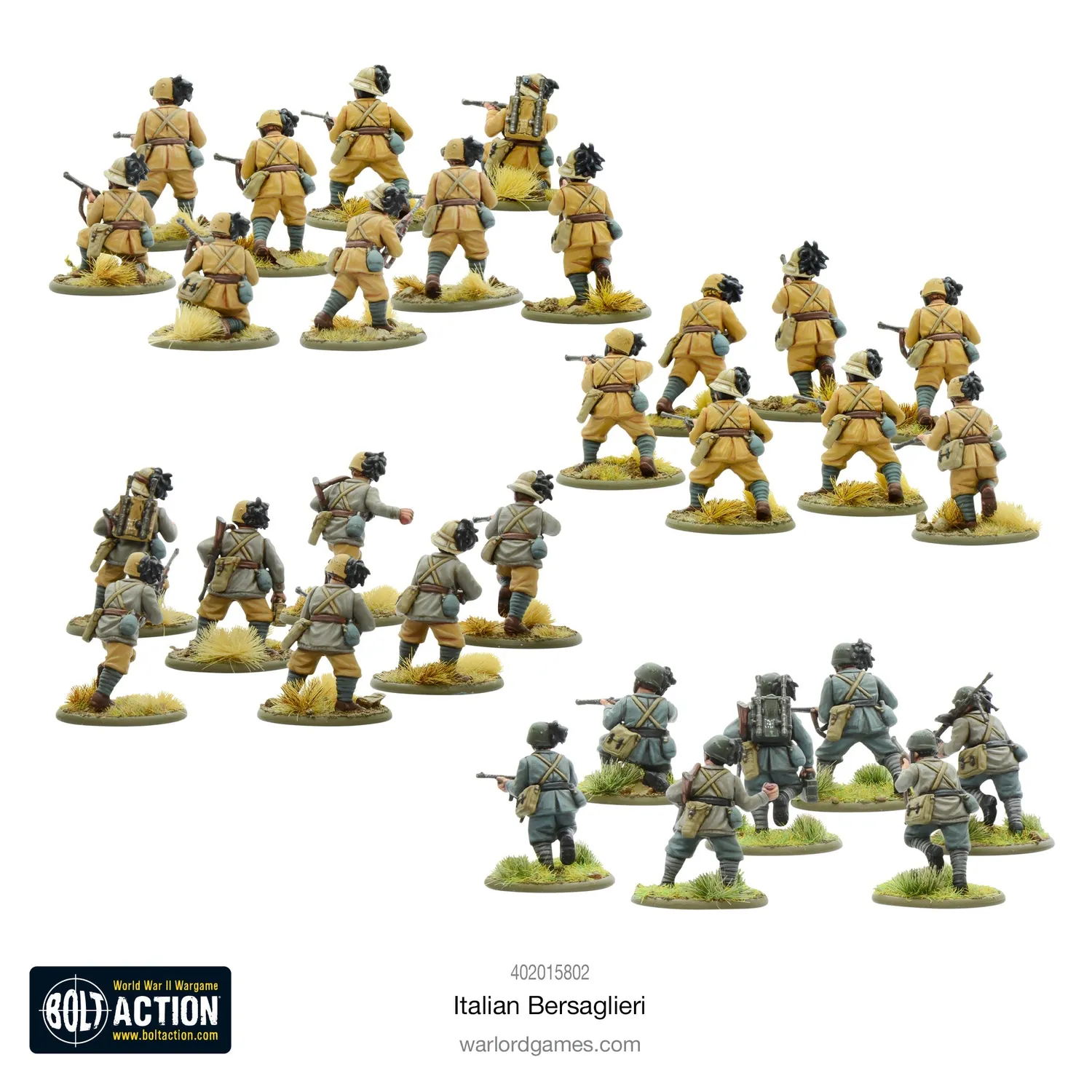 Bolt Action Italian Bersaglieri infanterie plastique x30