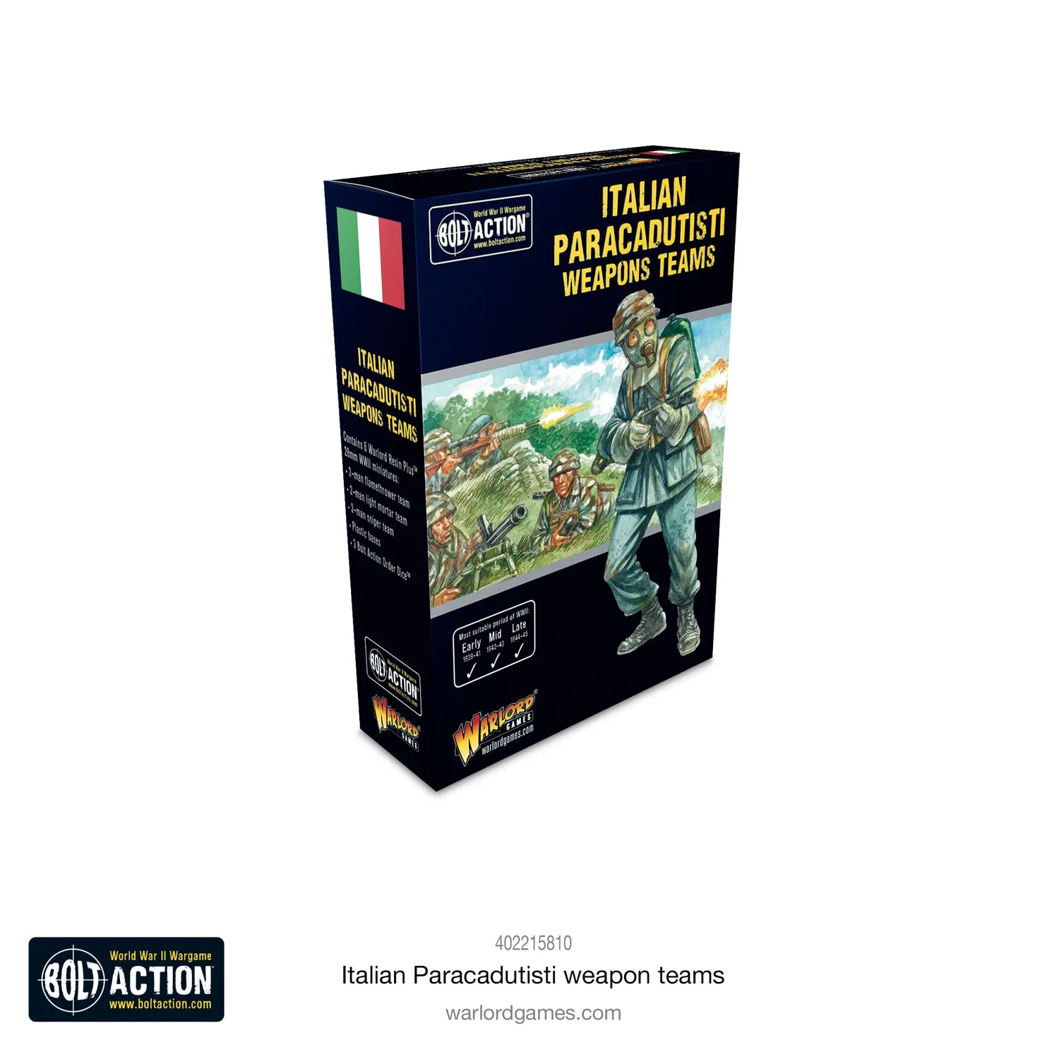 Bolt Action Italian Paracadutisti weapons teams figurines x6