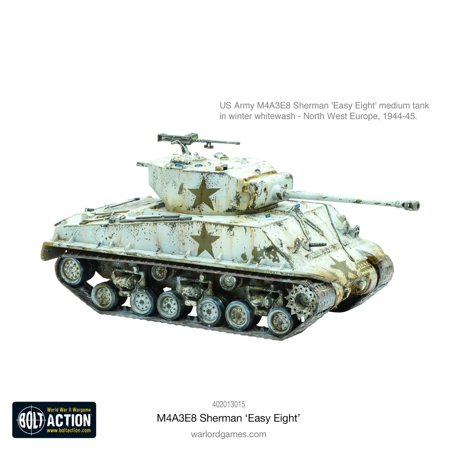 Bolt Action M4A3E8 Sherman Easy Eight char plastique 76 mm