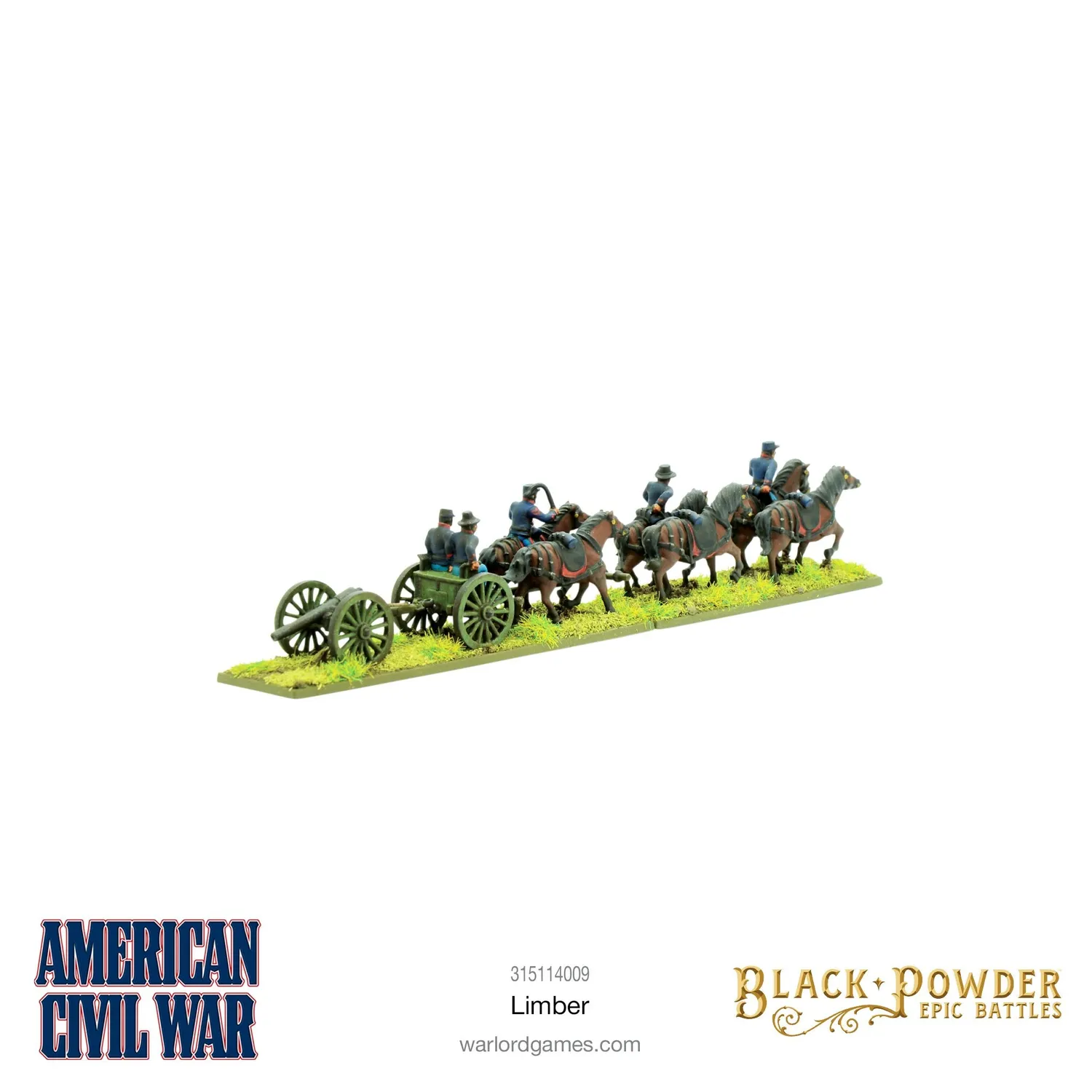 Bolt Action Epic Battles American Civil War Limber attelage métal