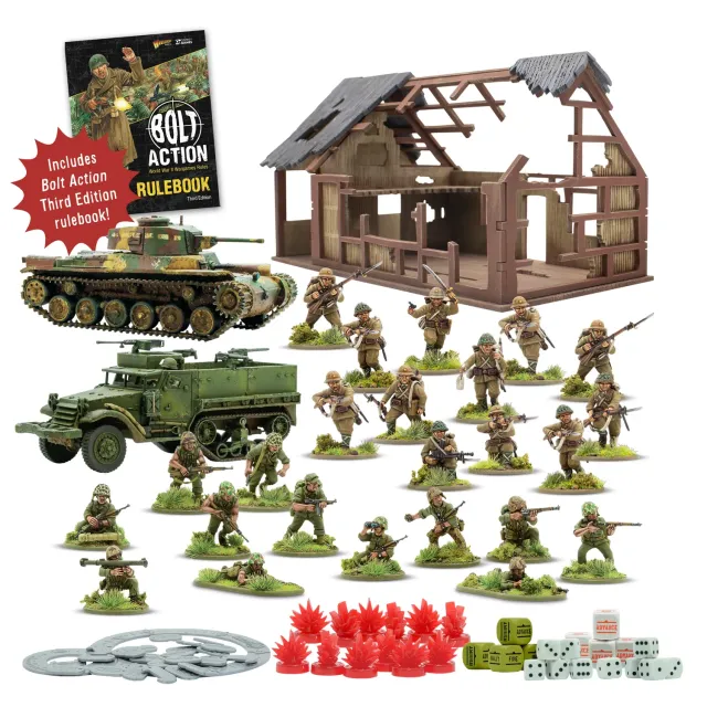 Bolt Action Starter Set Island Assault Third Edition boîte de jeu plastique
