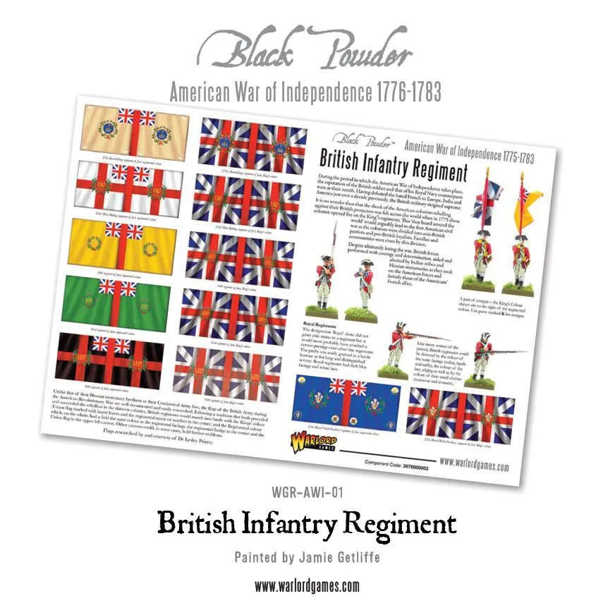 Bolt Action American War of Independence British Infantry Regiment figurines plastique