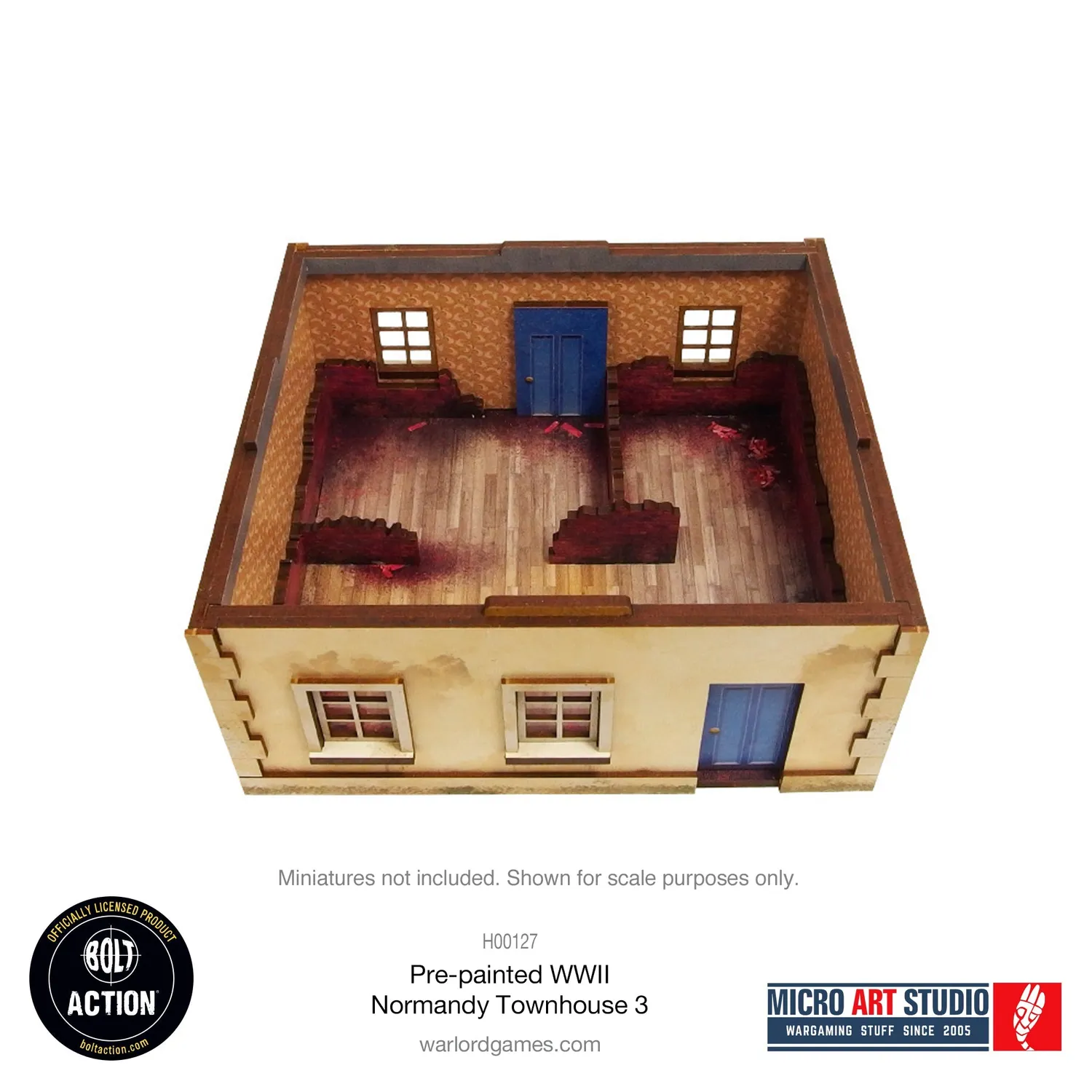 Bolt Action Normandy Townhouse 3 bâtiment prépeint 28mm
