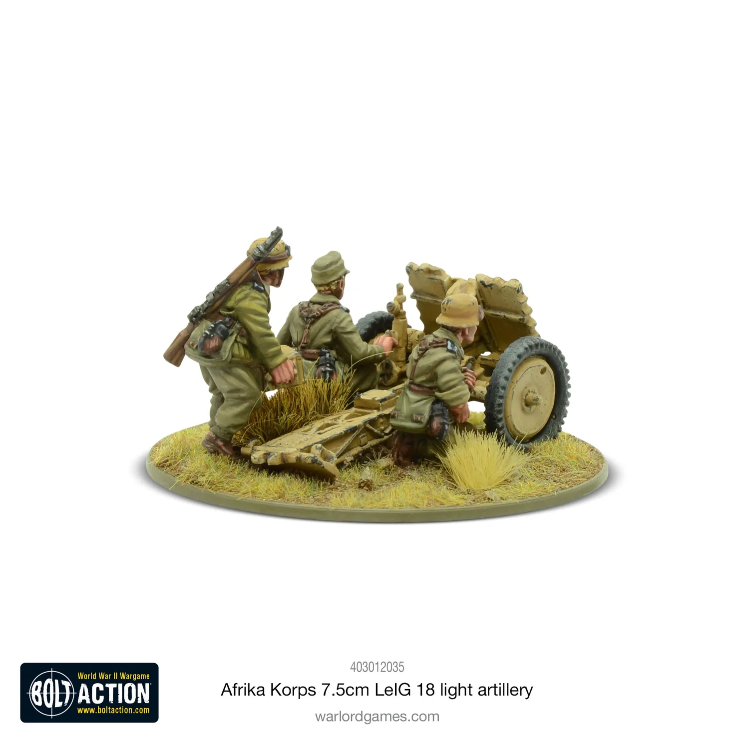 Bolt Action Afrika Korps 7.5cm LeIG 18 artillerie canon métal équipage