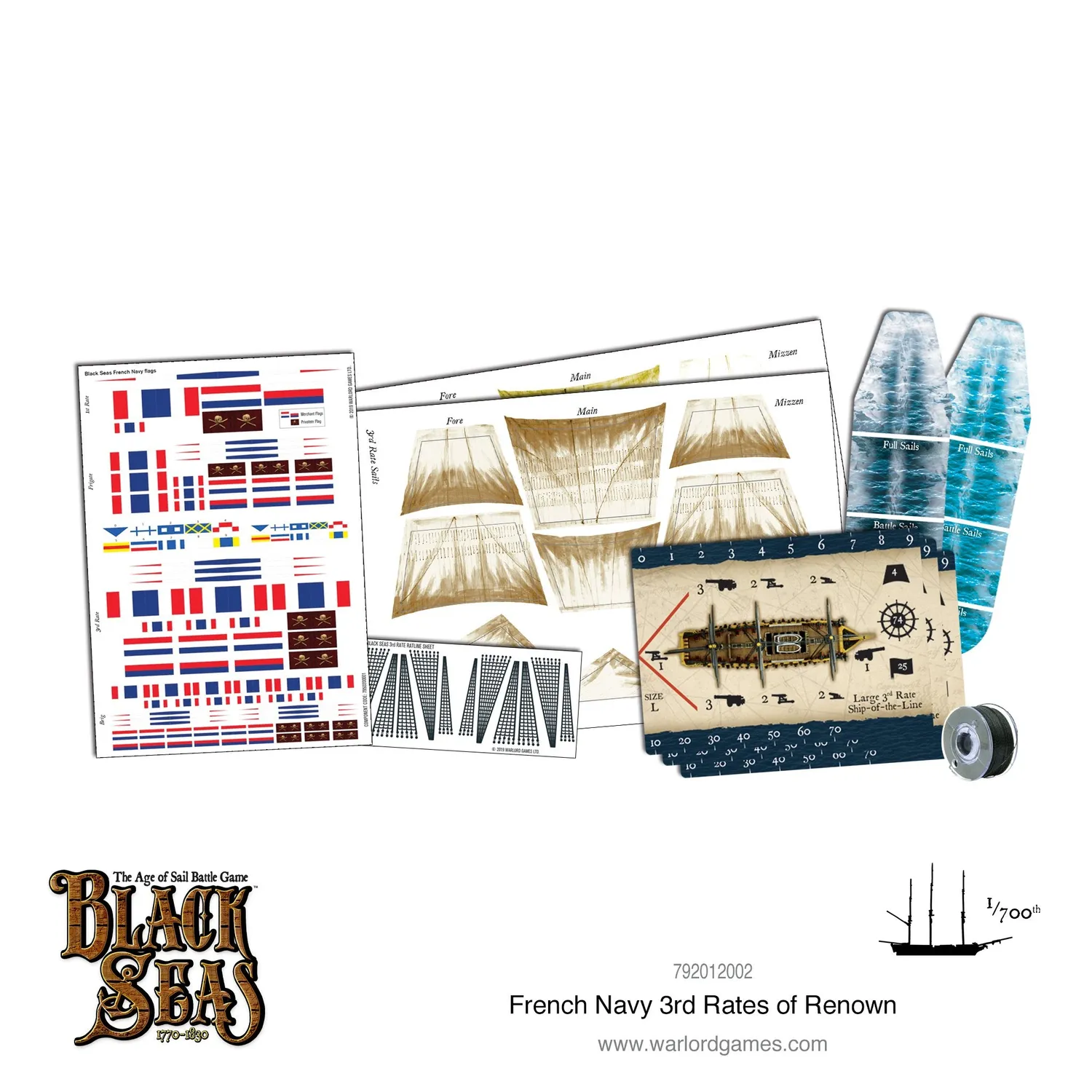 Bolt Action Black Seas French Navy 3rd Rates of Renown navires plastique métal boîte
