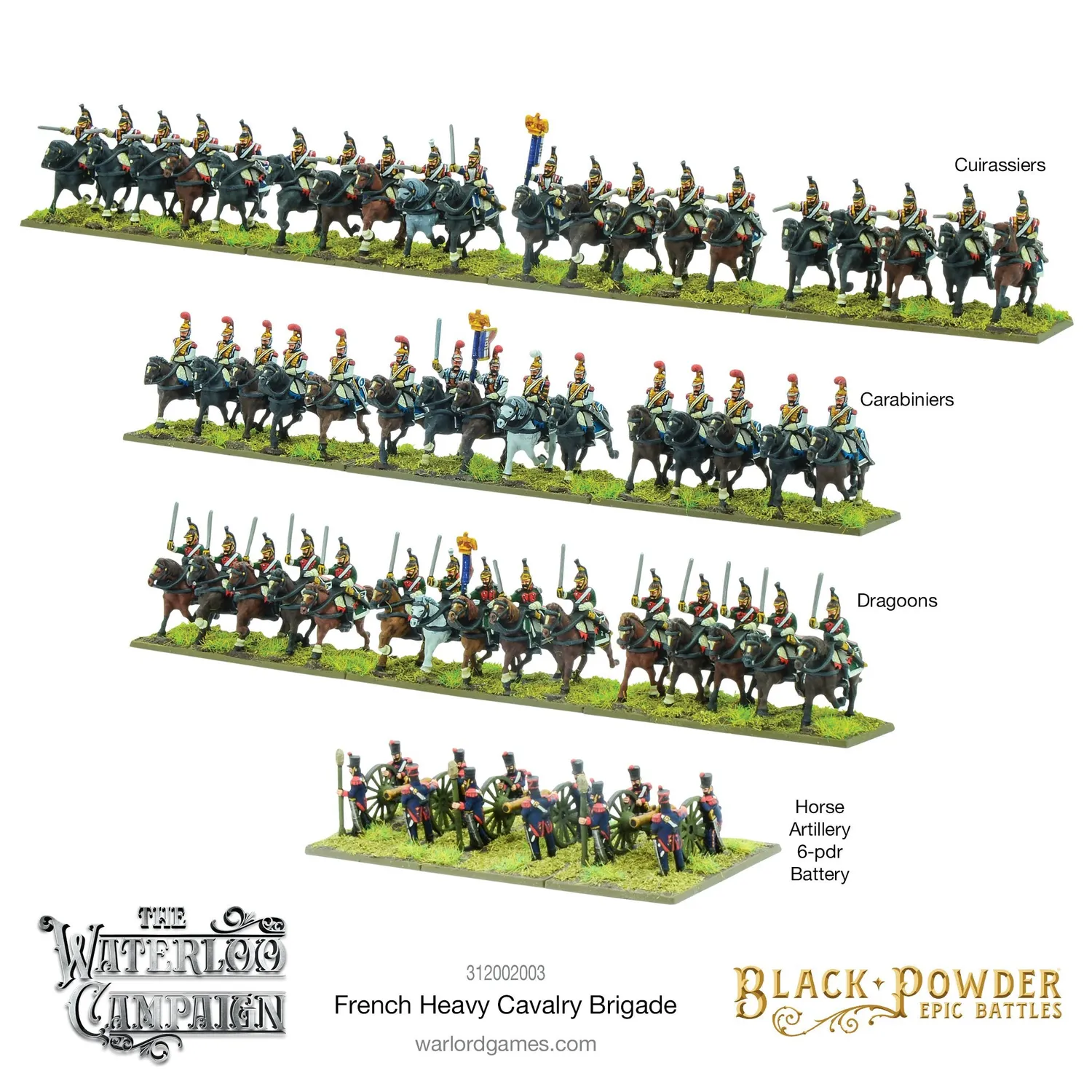 Black Powder Epic Battles Waterloo cavalerie lourde française coffret