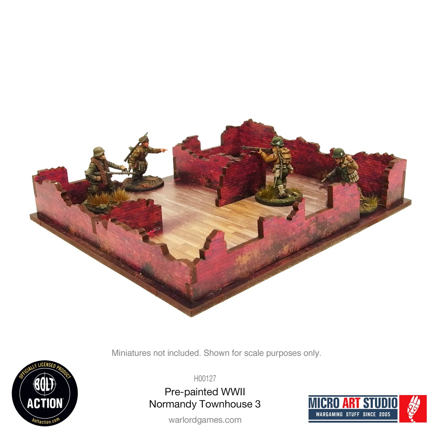 Bolt Action Normandy Townhouse 3 bâtiment prépeint 28mm