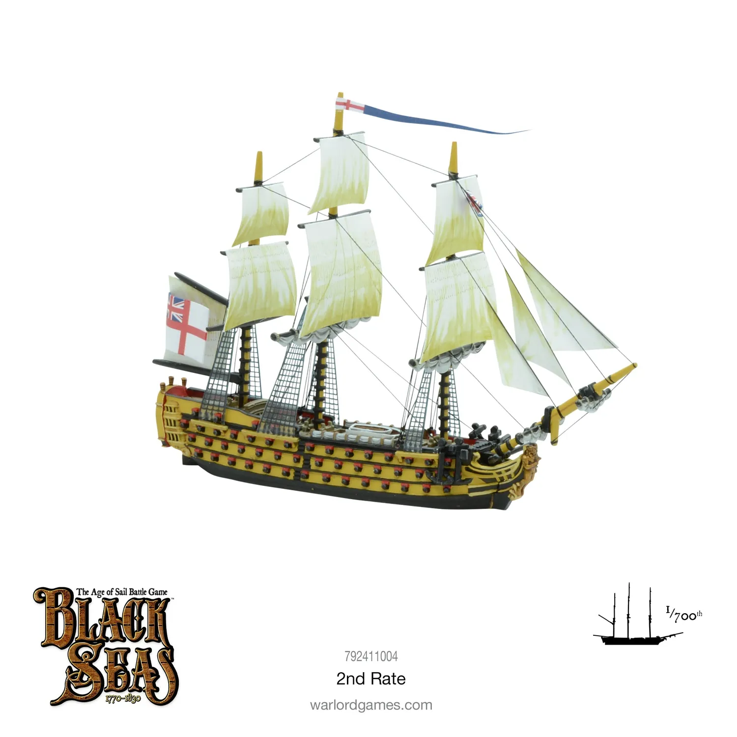 Bolt Action Black Seas 2nd Rate vaisseau résine Royal Navy