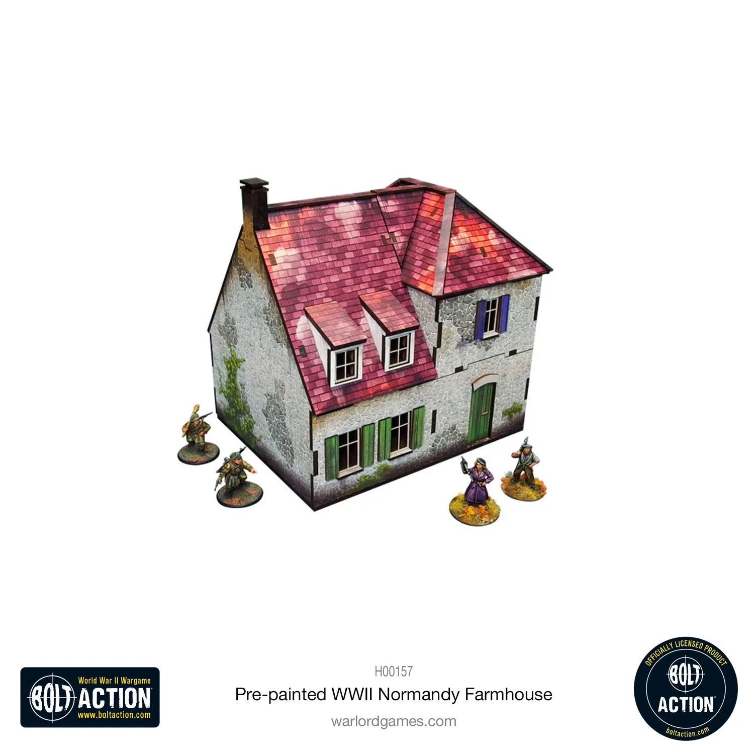 Bolt Action Pre-painted WWII Normandy Farmhouse décor prépeint 28 mm