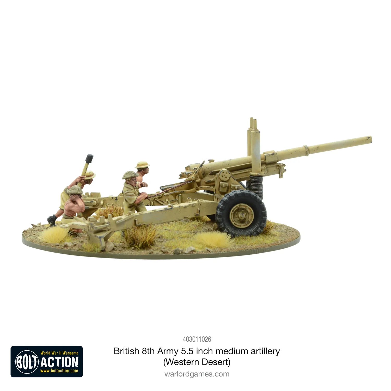 Bolt Action British 8th Army 5.5 inch medium artillery canon métal