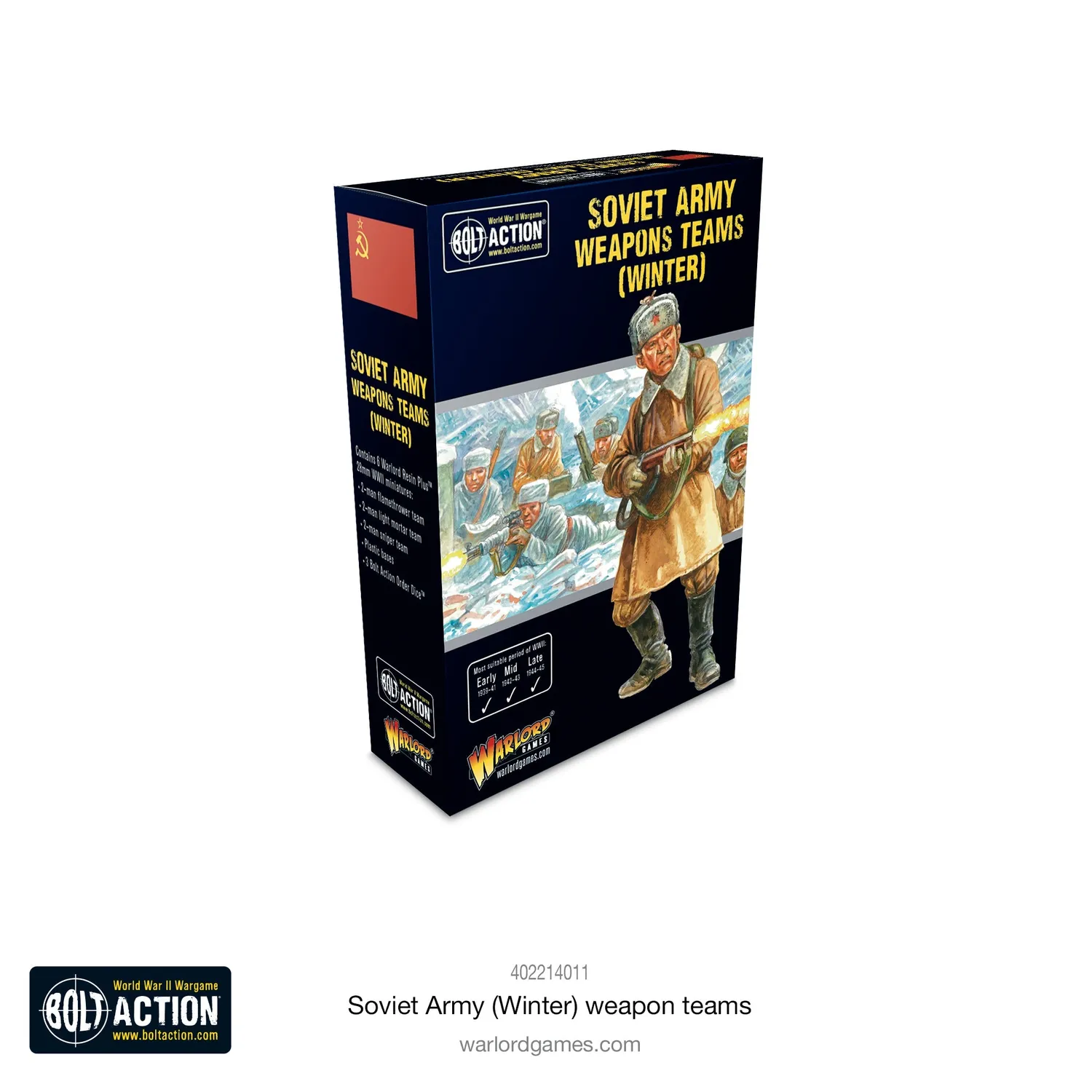 Bolt Action Soviet Army Winter équipes d'armes figurines hiver
