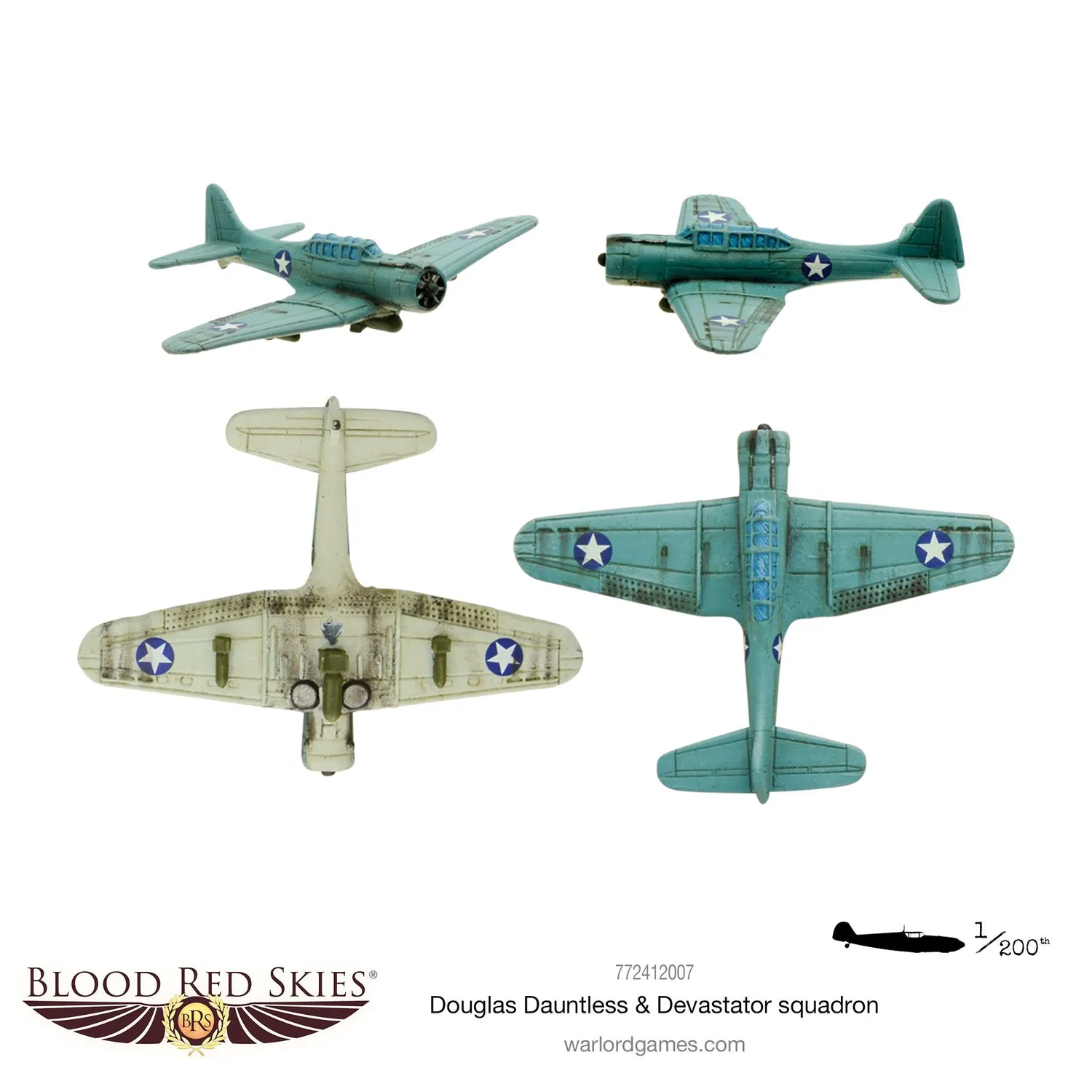 Bolt Action Blood Red Skies Douglas Dauntless & Devastator Squadron 6 avions