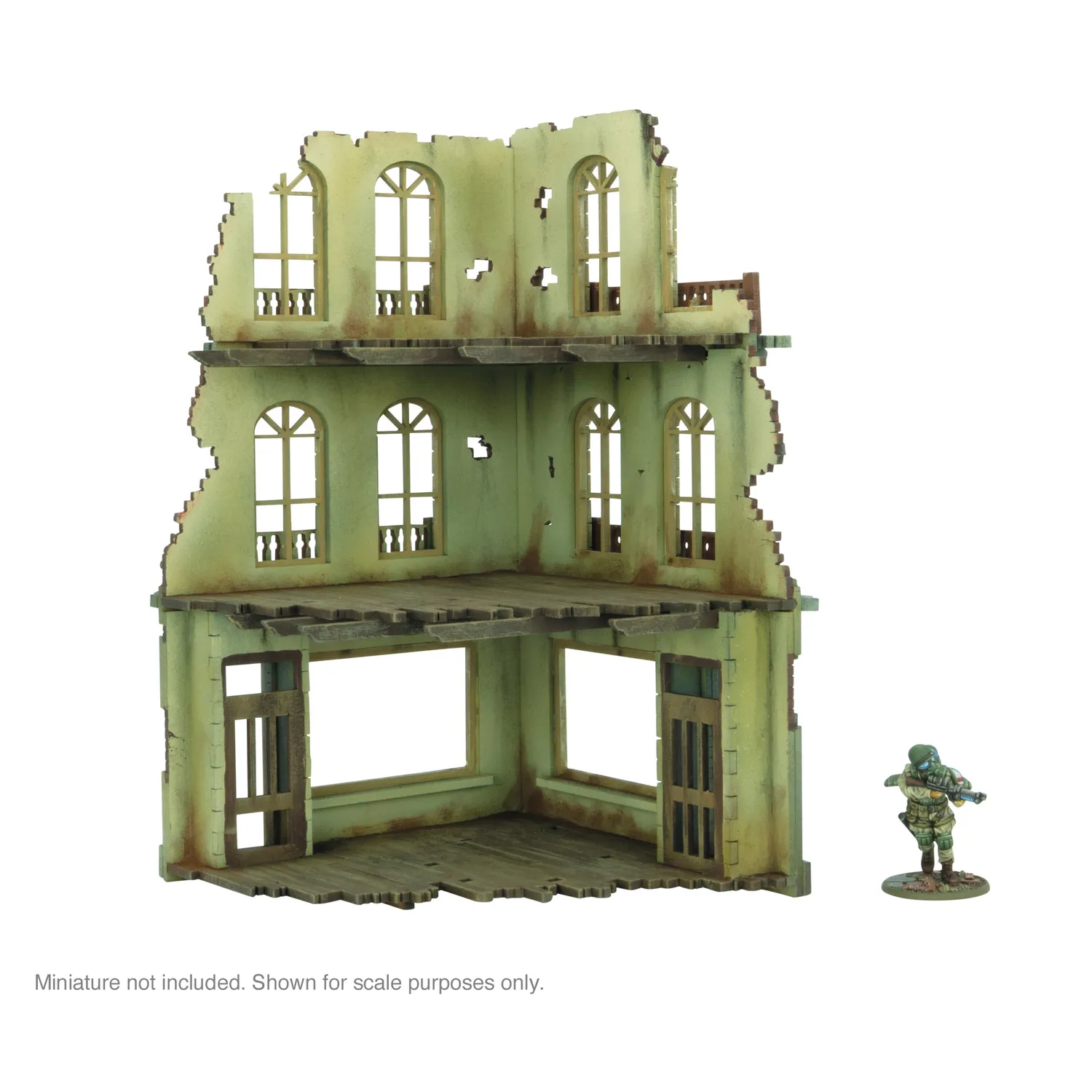 Bolt Action City in Ruins 3 Storey Corner bâtiment ruiné MDF modulaire