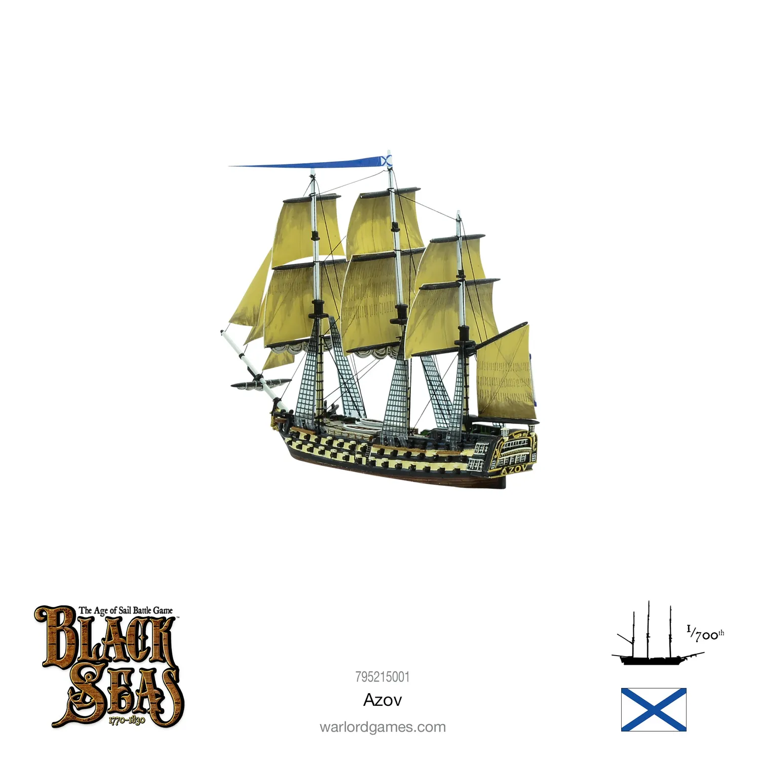 Warlord Games Black Seas Azov vaisseau 74 canons résine
