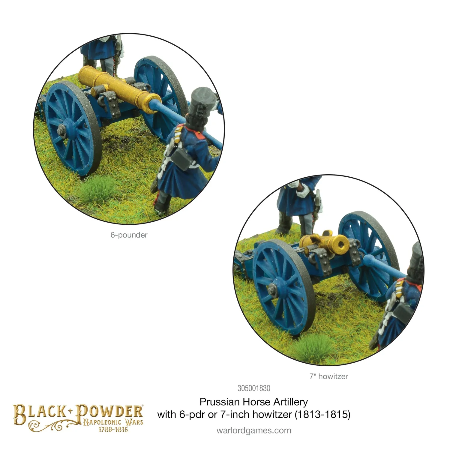 Bolt Action Black Powder artillerie à cheval prussienne 6-pdr figurines métal