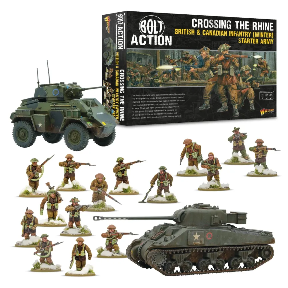 Bolt Action Crossing the Rhine British & Canadian Winter Starter Army
