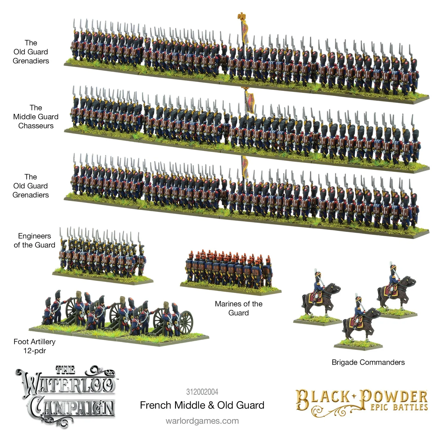 Black Powder Epic Battles French Middle & Old Guard figurines plastique