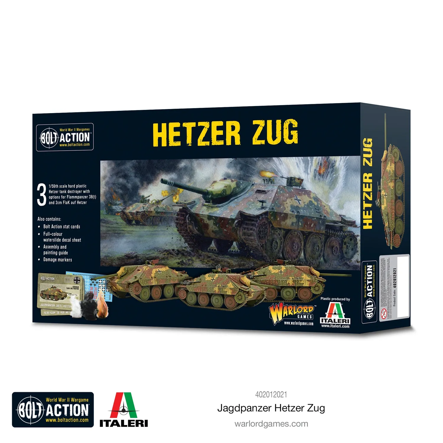 Bolt Action Jagdpanzer Hetzer Zug kit char plastique x3