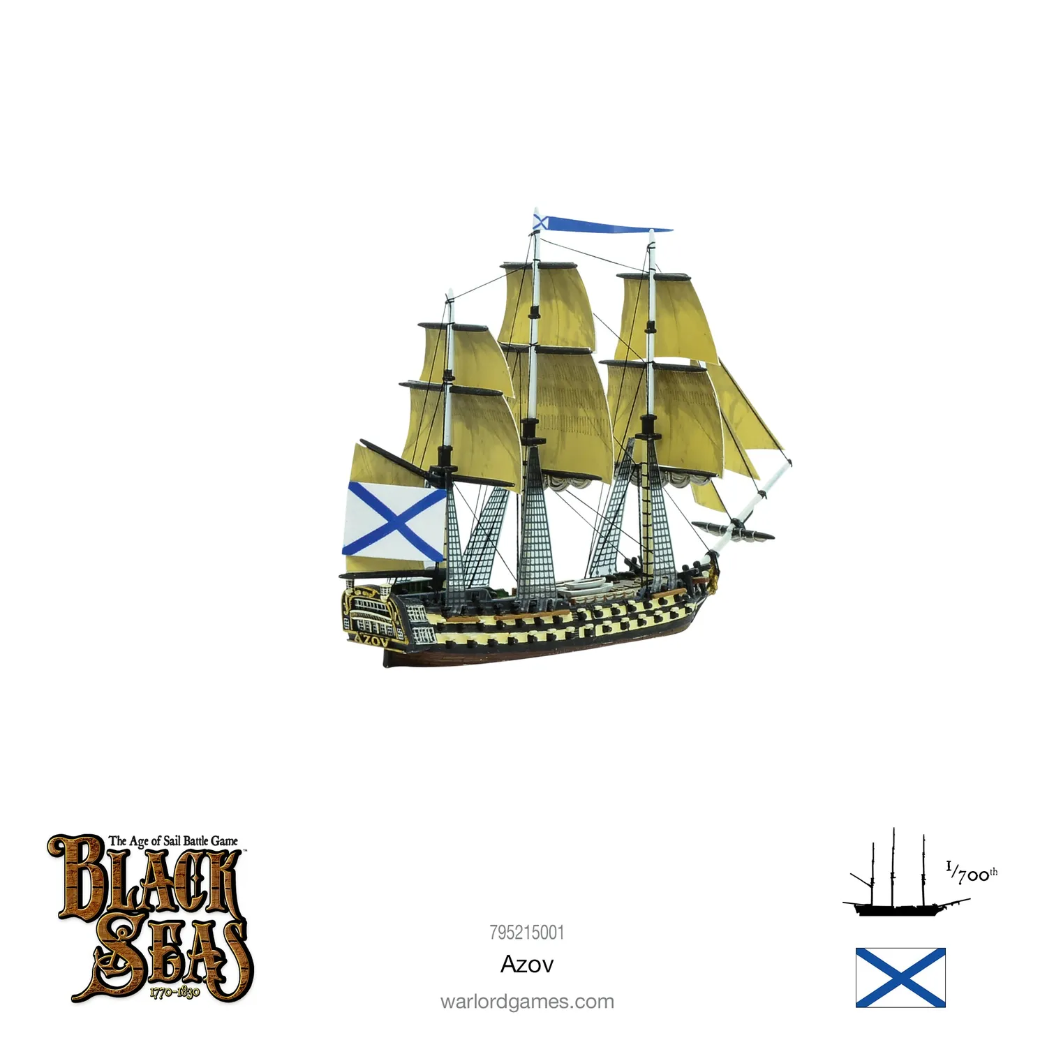 Warlord Games Black Seas Azov vaisseau 74 canons résine