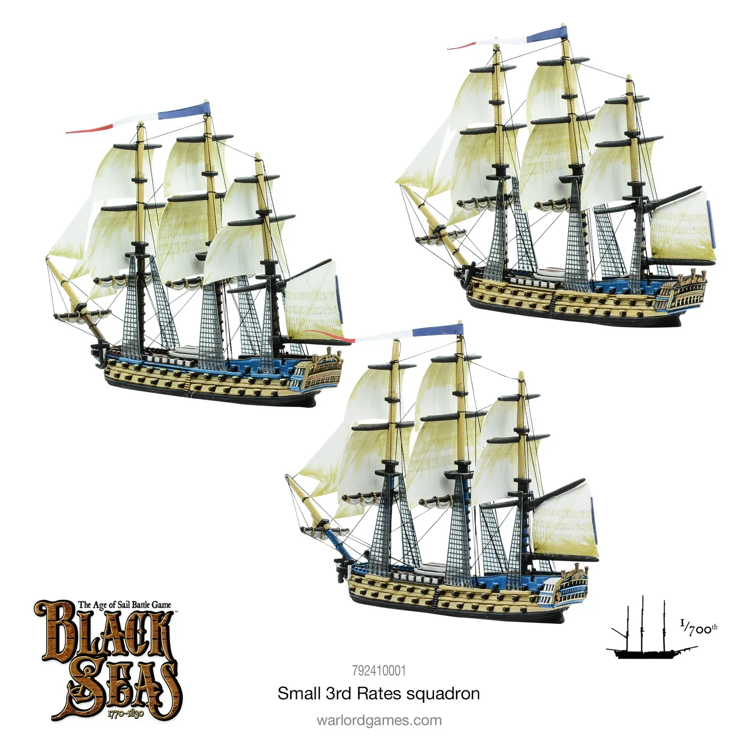 Warlord Games Black Seas Small 3rd Rates Squadron x3 navires