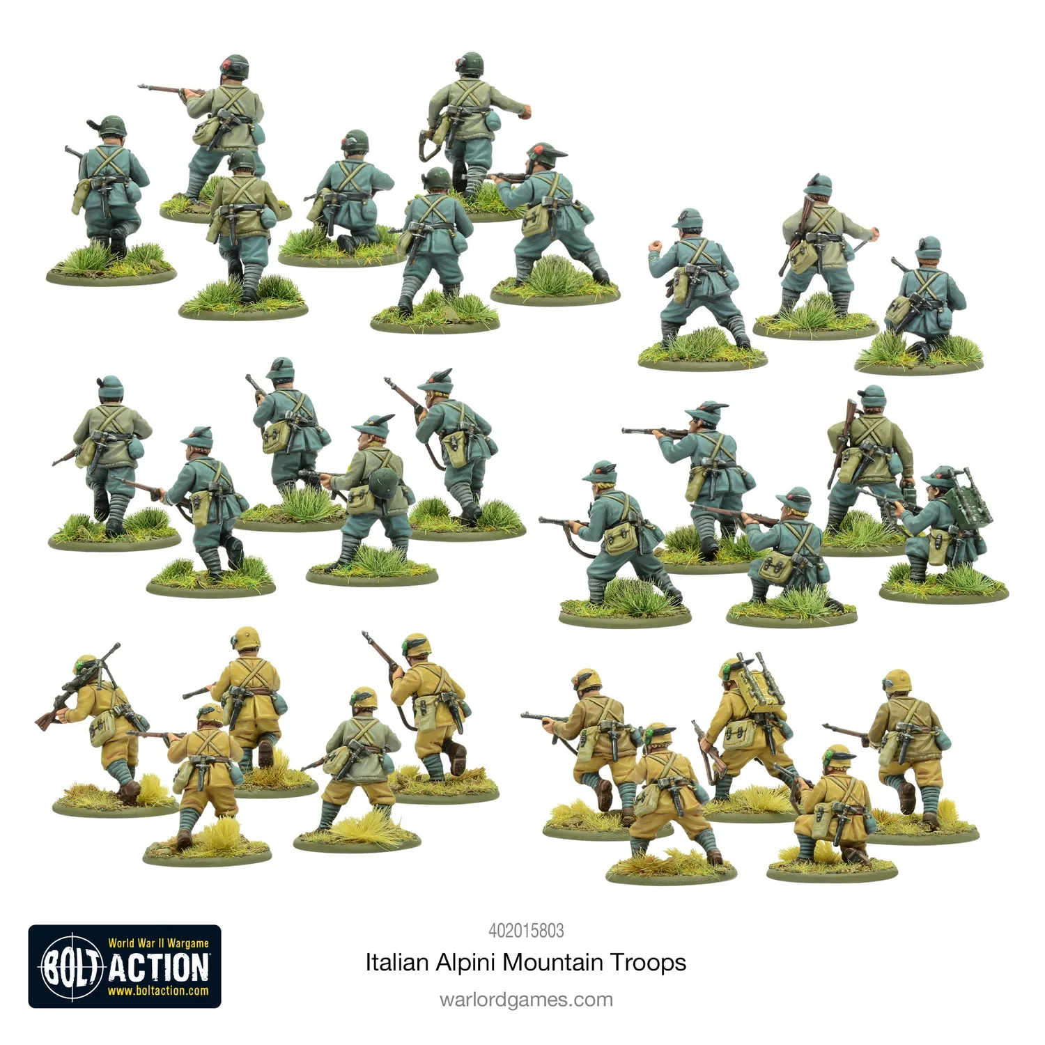 Bolt Action Italian Alpini Mountain Troops figurines 30 soldats