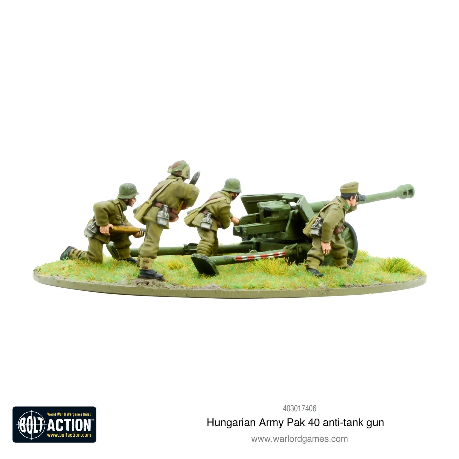 Bolt Action Hungarian Army Pak 40 canon antichar métal