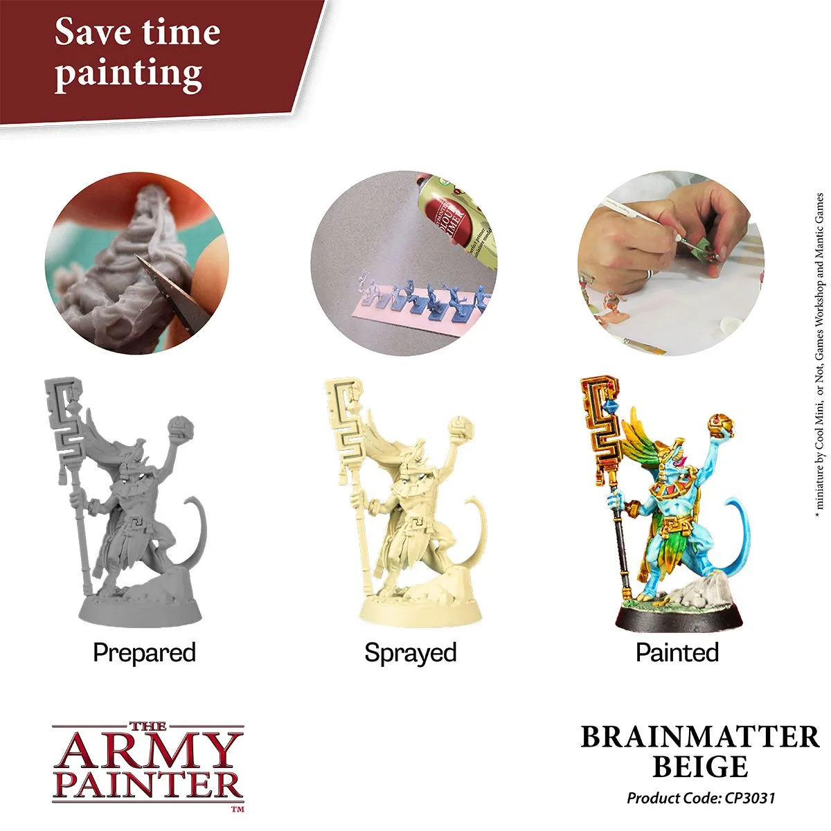 The Army Painter Colour Primer Brainmatter Beige sous-couche spray beige 400 ml