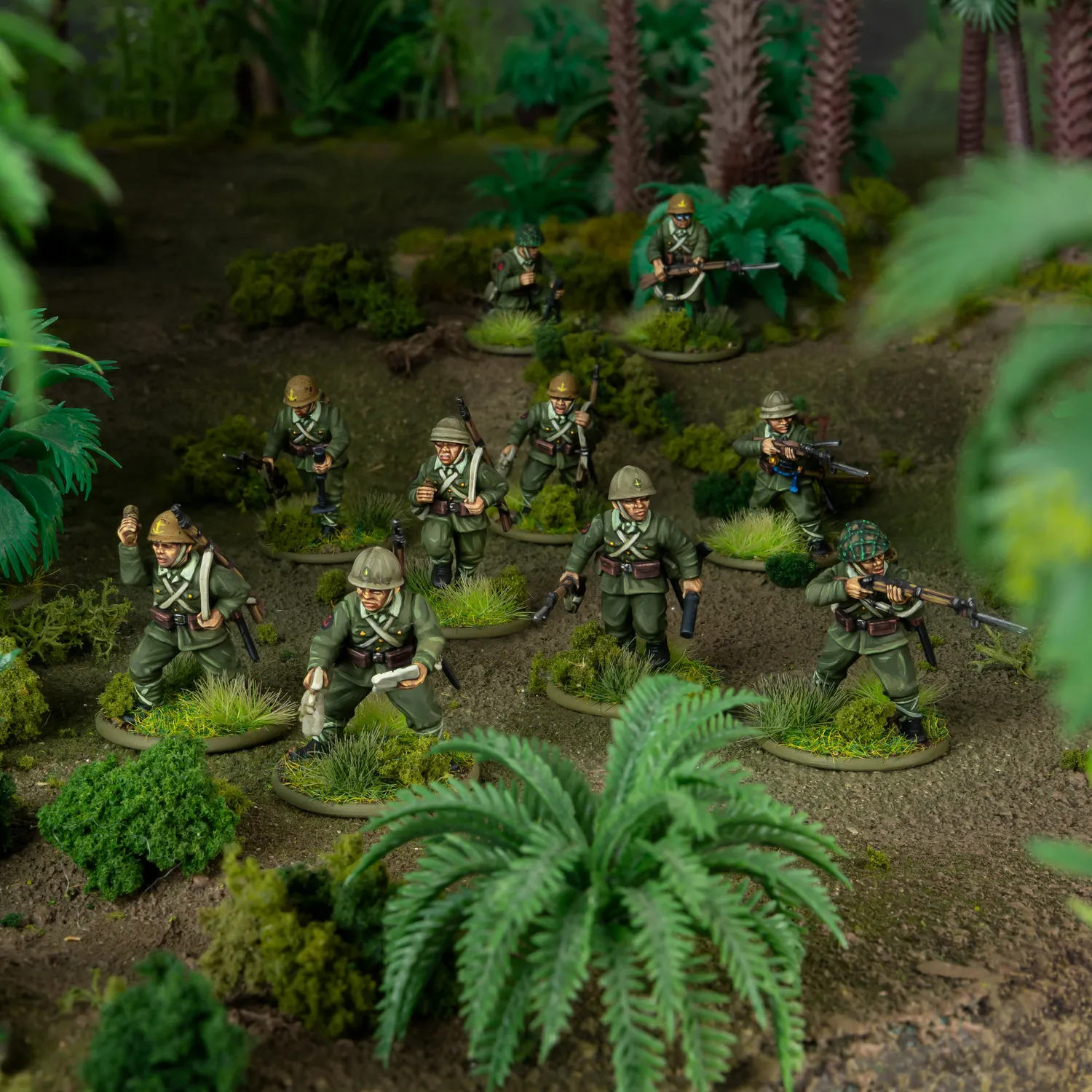 Bolt Action Japanese Infantry and Heavy Weapons Platoon figurines 60 pièces
