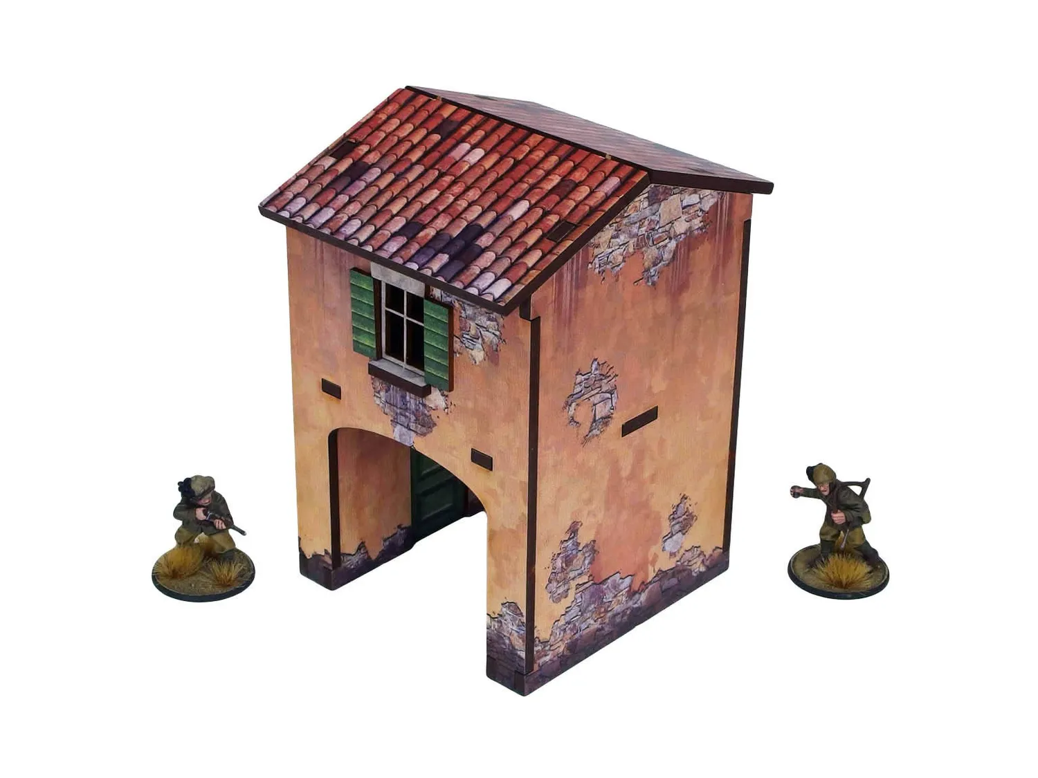 Bolt Action WW2 Italy Gate House (1) PREPAINTED décor prépeint MDF