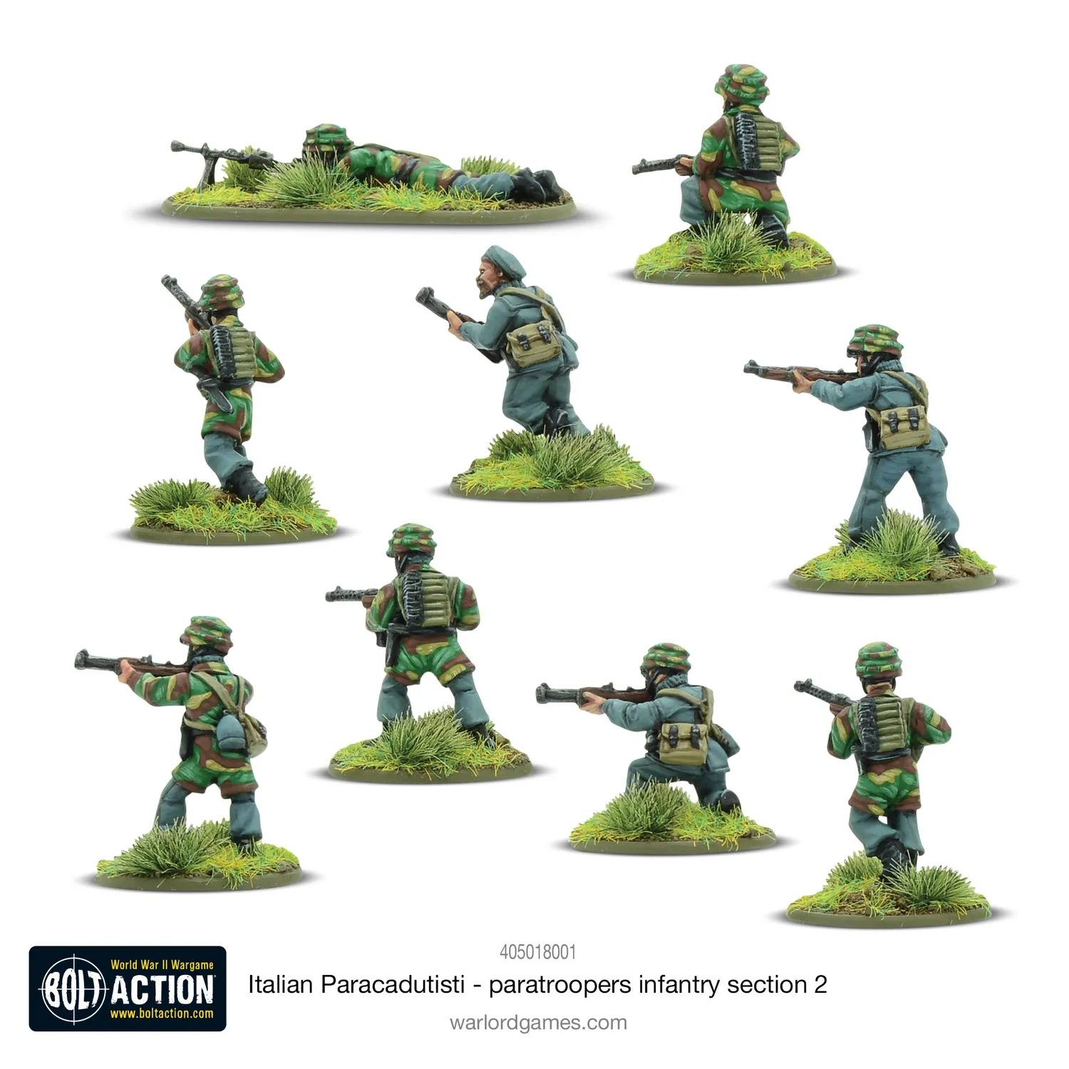 Bolt Action Paracadutisti section 2 figurines infanterie métal