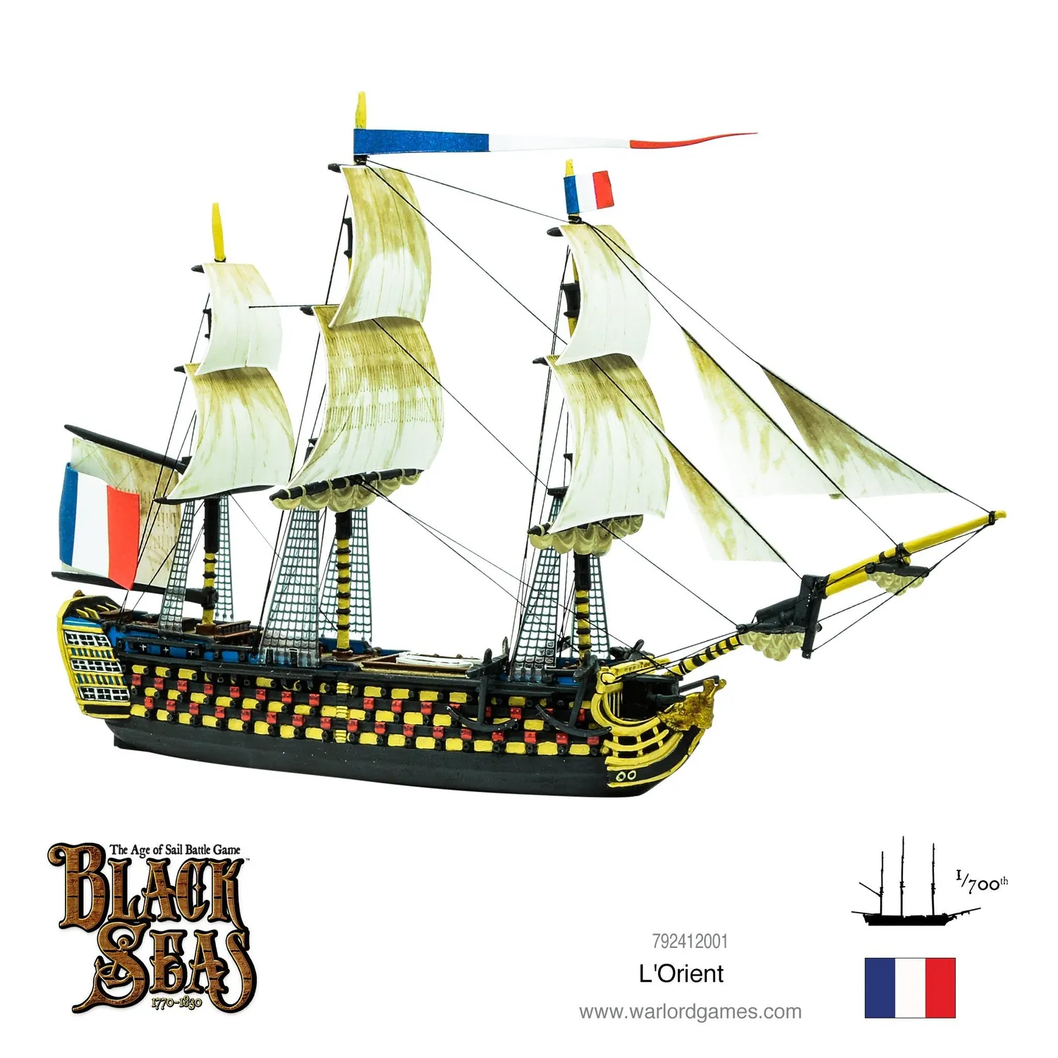 Bolt Action Black Seas L'Orient navire miniature 118 canons
