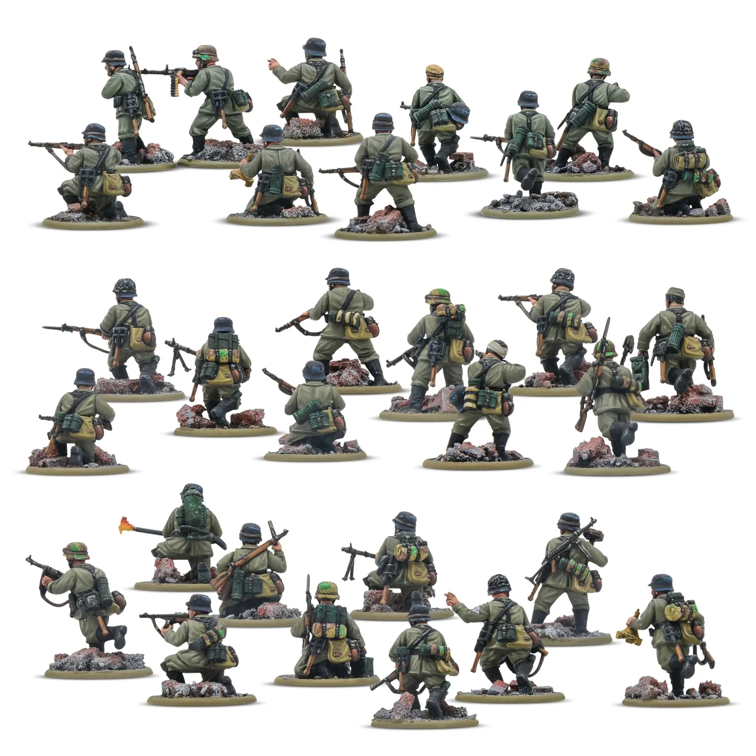 Bolt Action German Veteran Infantry Platoon boîte 30 figurines