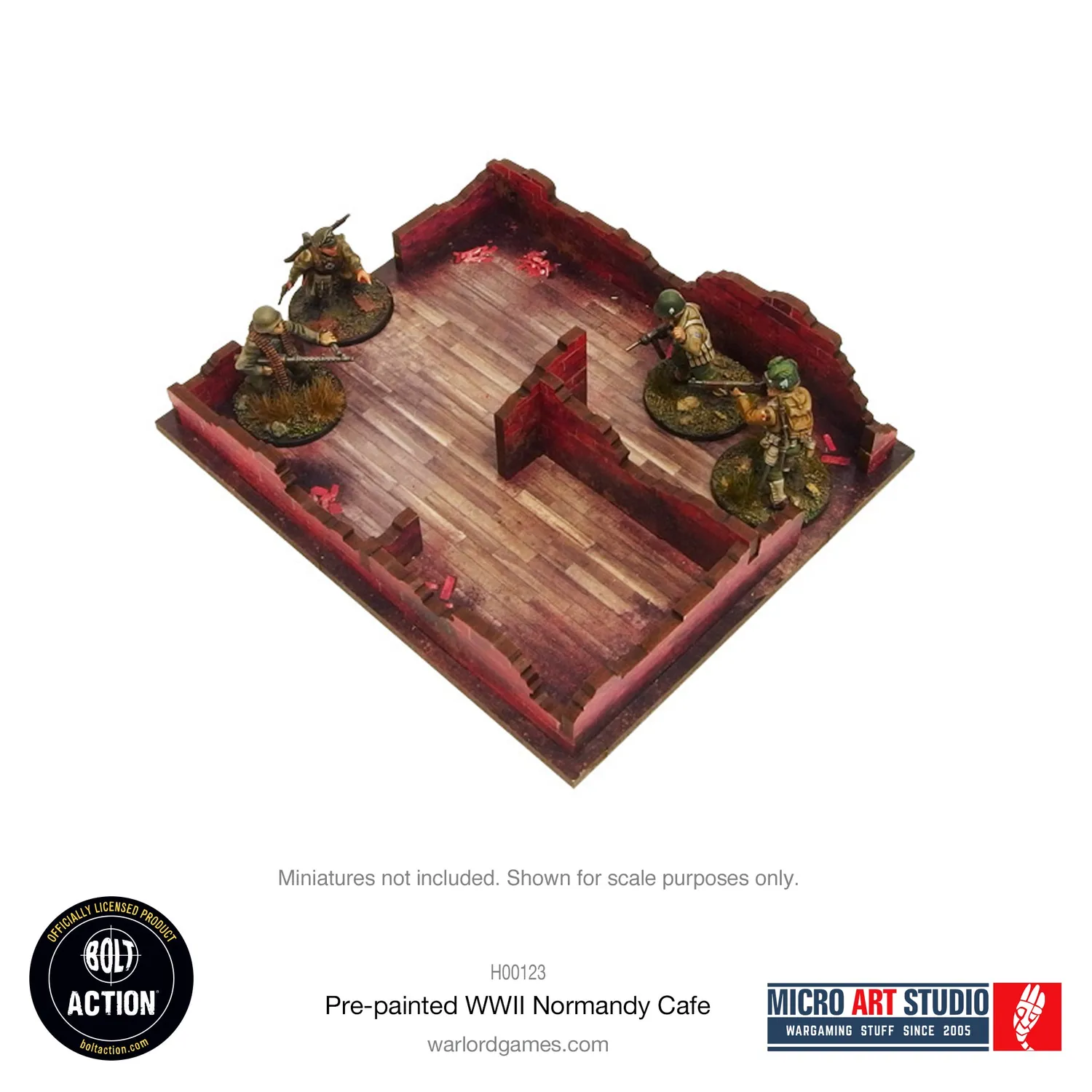 Bolt Action Pre-painted WW2 Normandy Cafe bâtiment prépeint 28-30 mm
