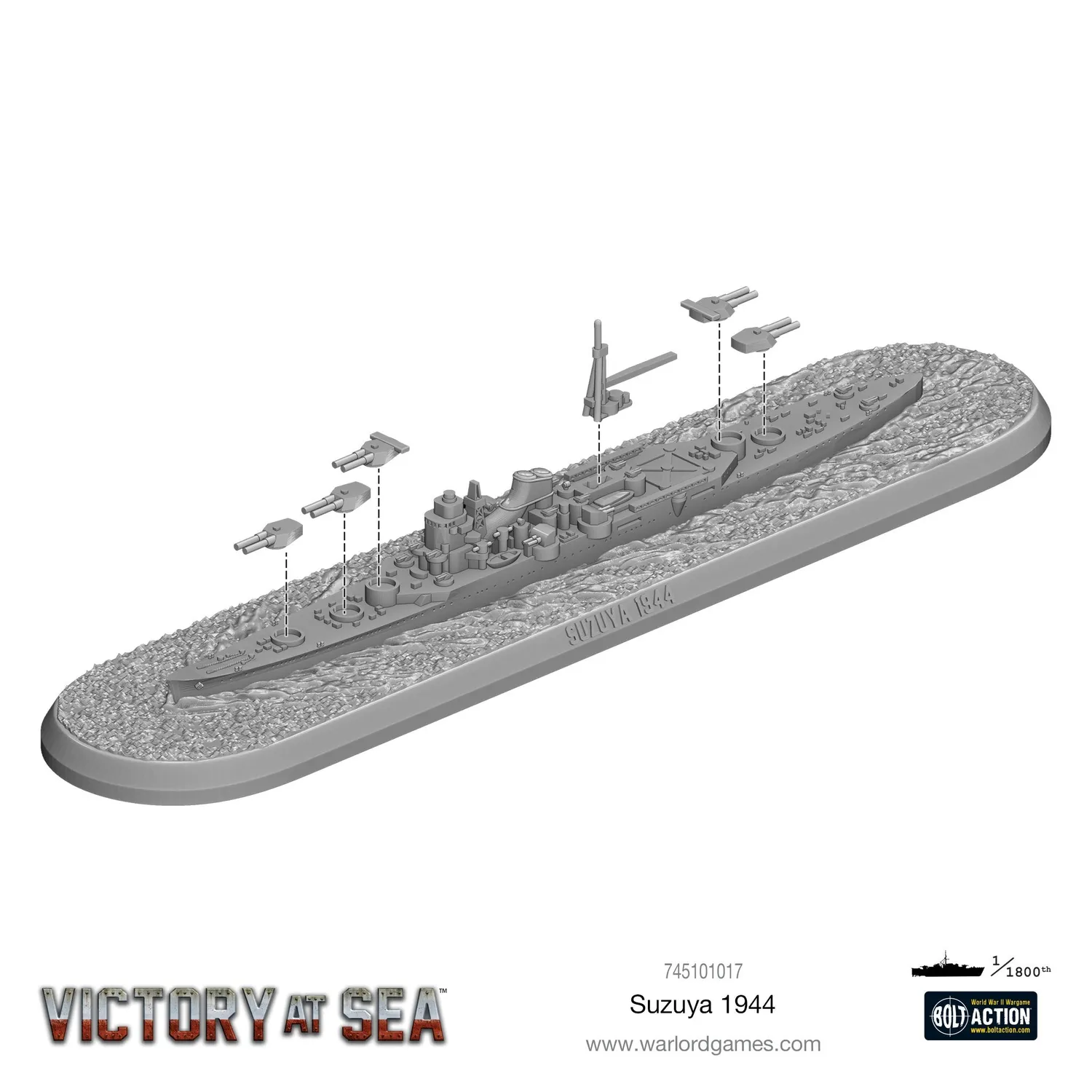 Bolt Action Victory at Sea Suzuya croiseur lourd métal résine