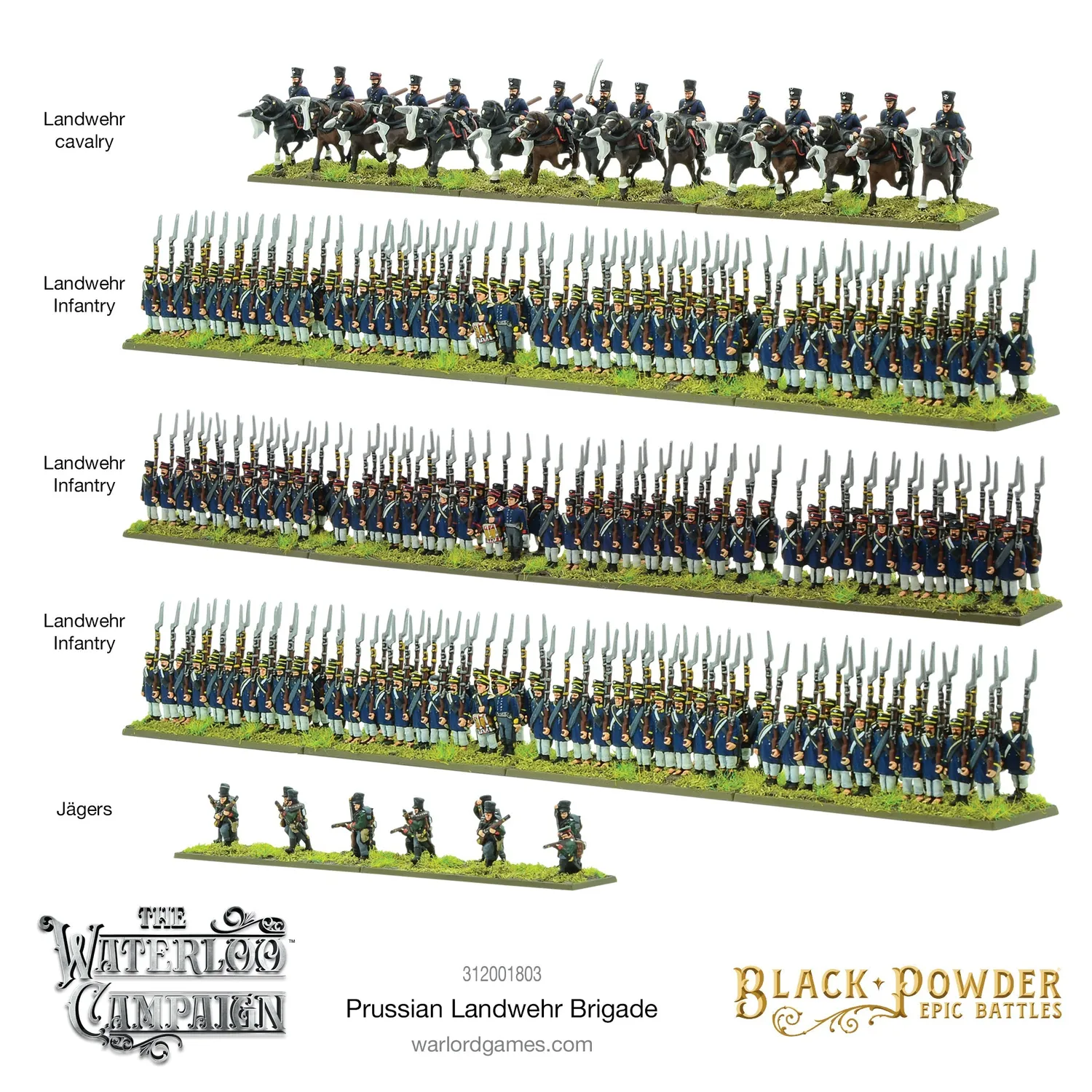 Black Powder Epic Battles Waterloo Landwehr Brigade plastique