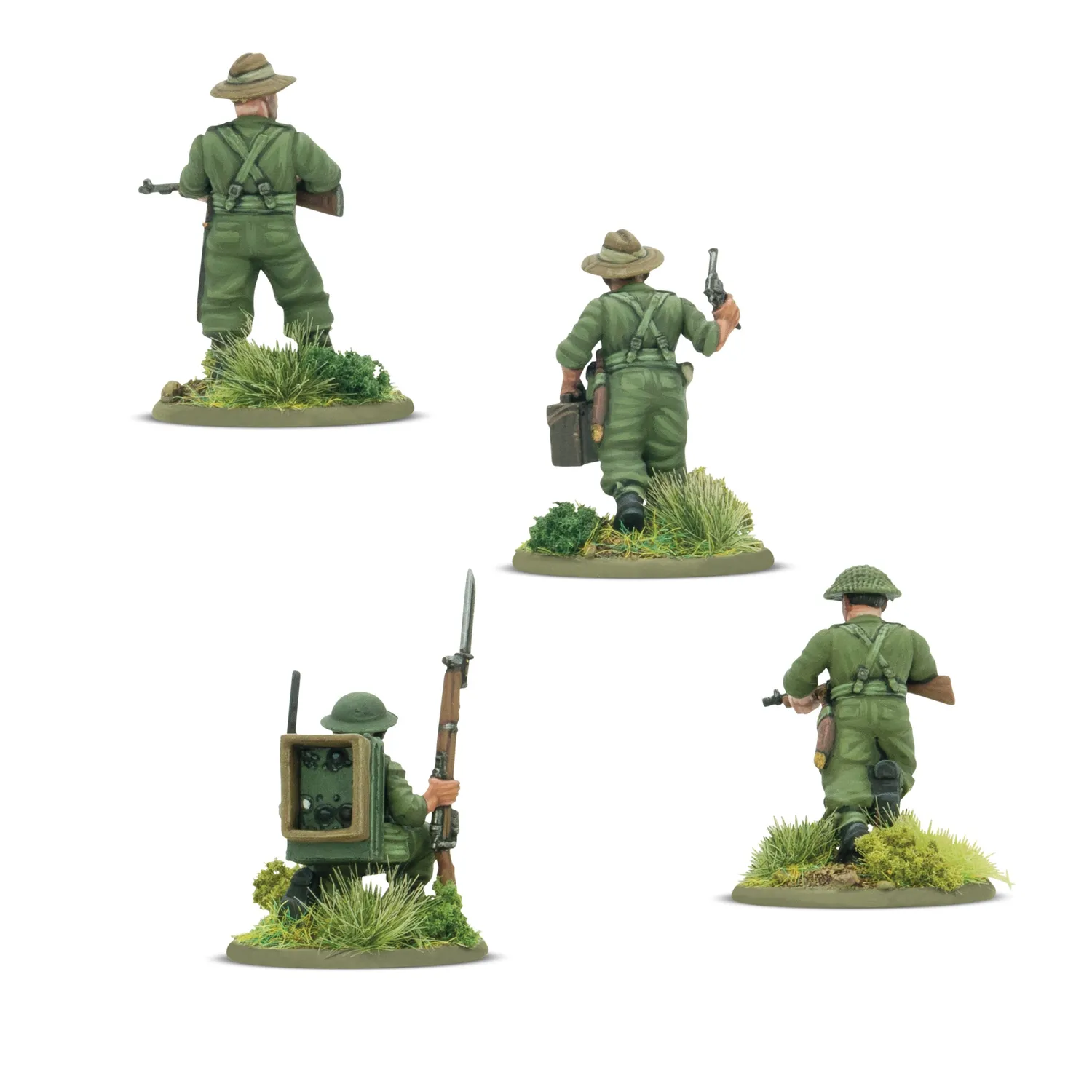 Bolt Action Gurkha HQ figurines résine commandement 4 figs