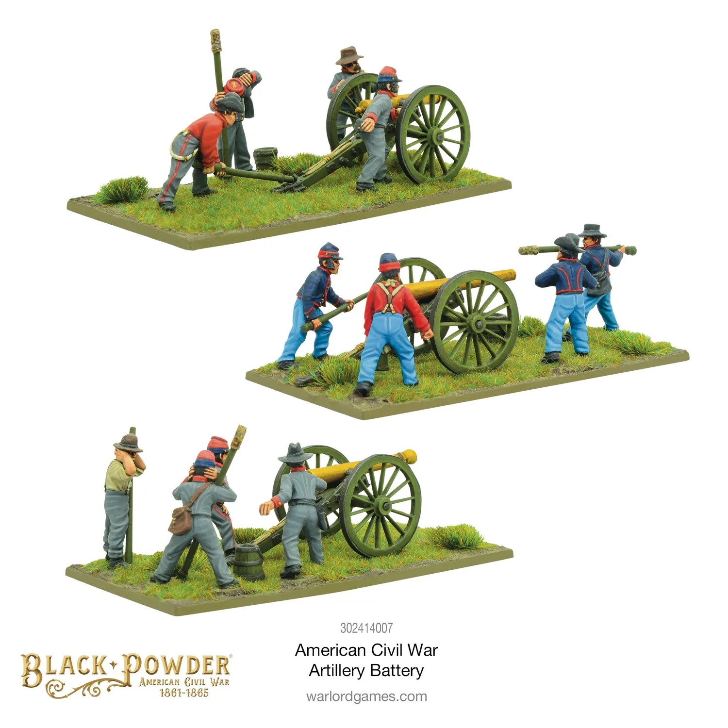 Black Powder Civil War Artillery Battery canons figurines boîte